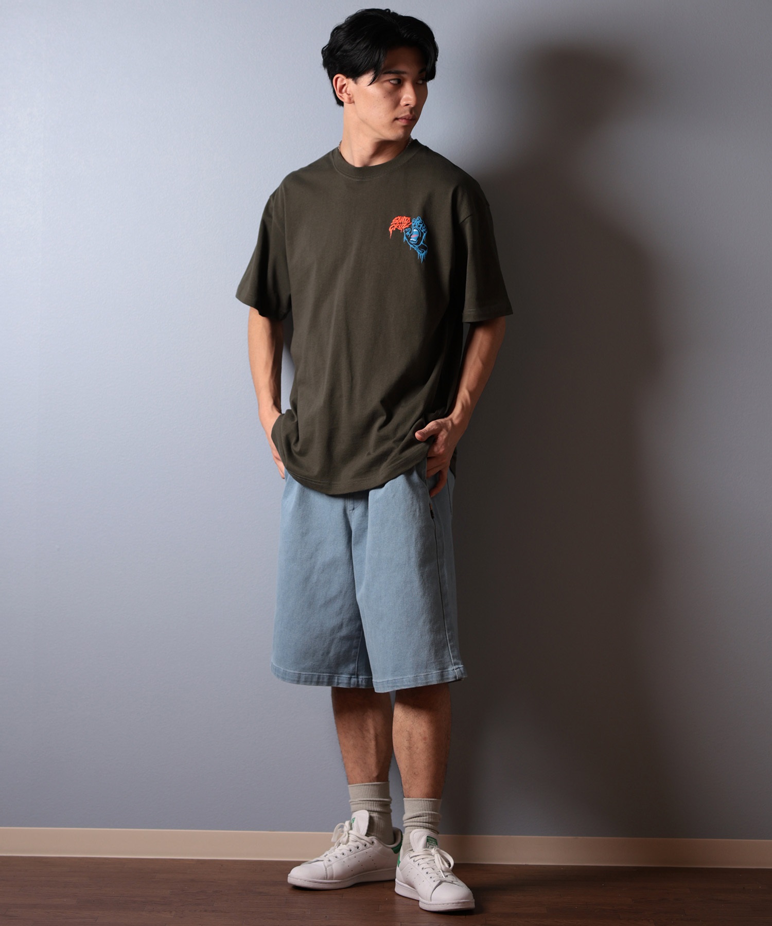 SANTACRUZ サンタクルーズ 半袖 Tシャツ メンズ バックプリント ロゴ スクリーミングハンド 502252403 ムラサキスポーツ限定(WHITE-M)