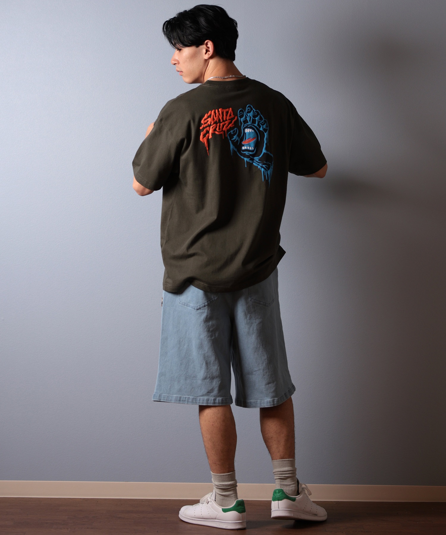 SANTACRUZ サンタクルーズ 半袖 Tシャツ メンズ バックプリント ロゴ スクリーミングハンド 502252403 ムラサキスポーツ限定(WHITE-M)