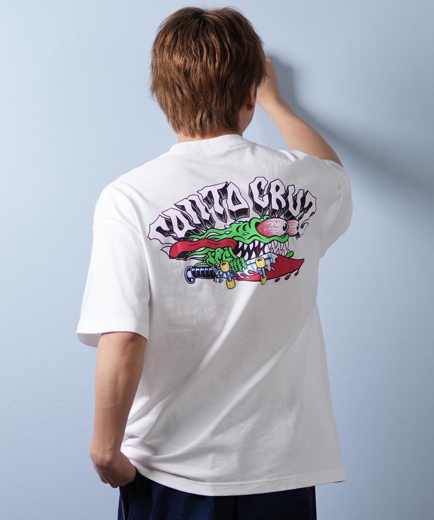 SANTACRUZ サンタクルーズ 半袖 Tシャツ メンズ バックプリント SLASHER 502252404 ムラサキスポーツ限定(WHITE-M)
