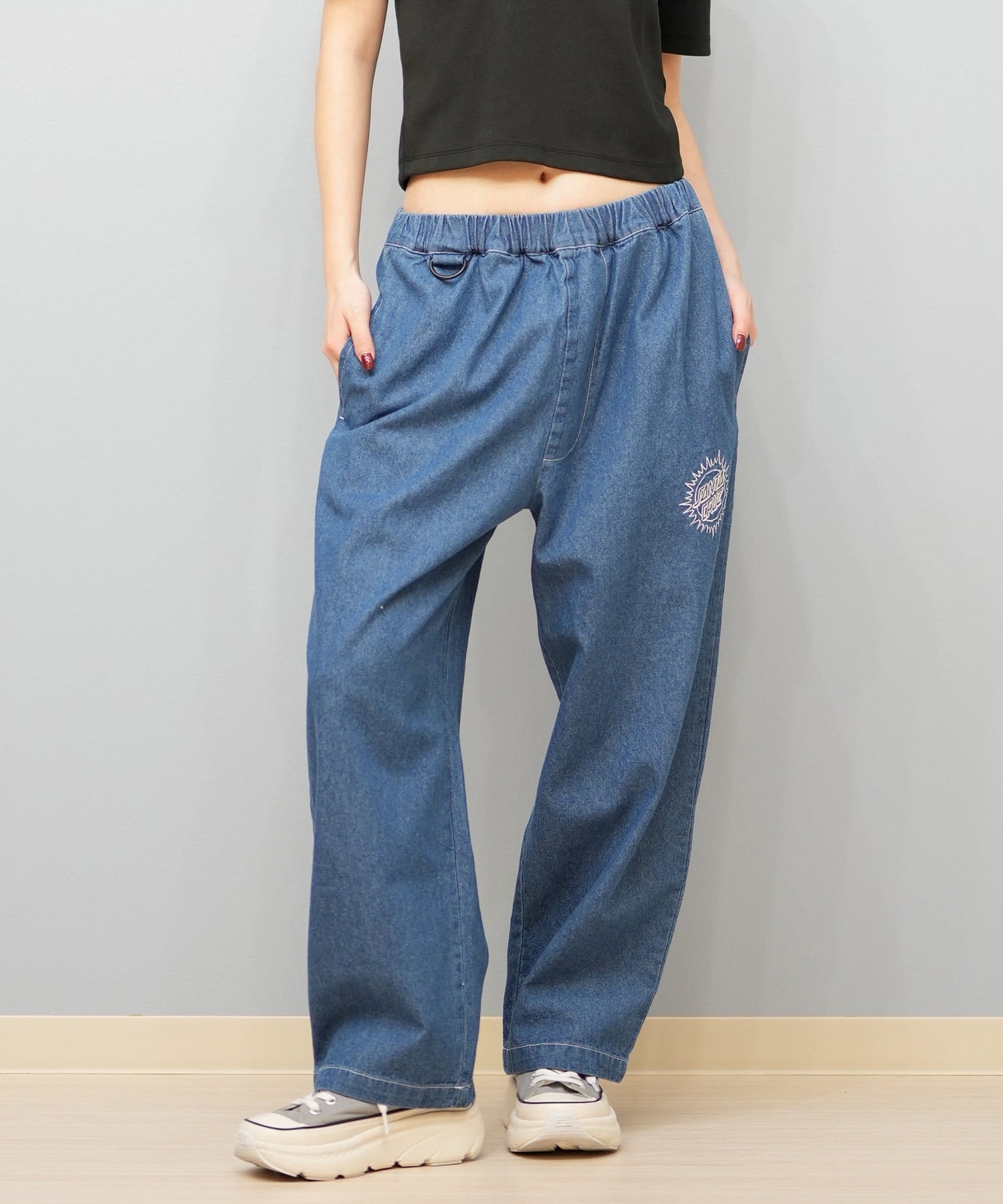 SANTACRUZ サンタクルーズ ロングパンツ レディース デニム イージーパンツ 502251531 ムラサキスポーツ限定(BKDSW-M)