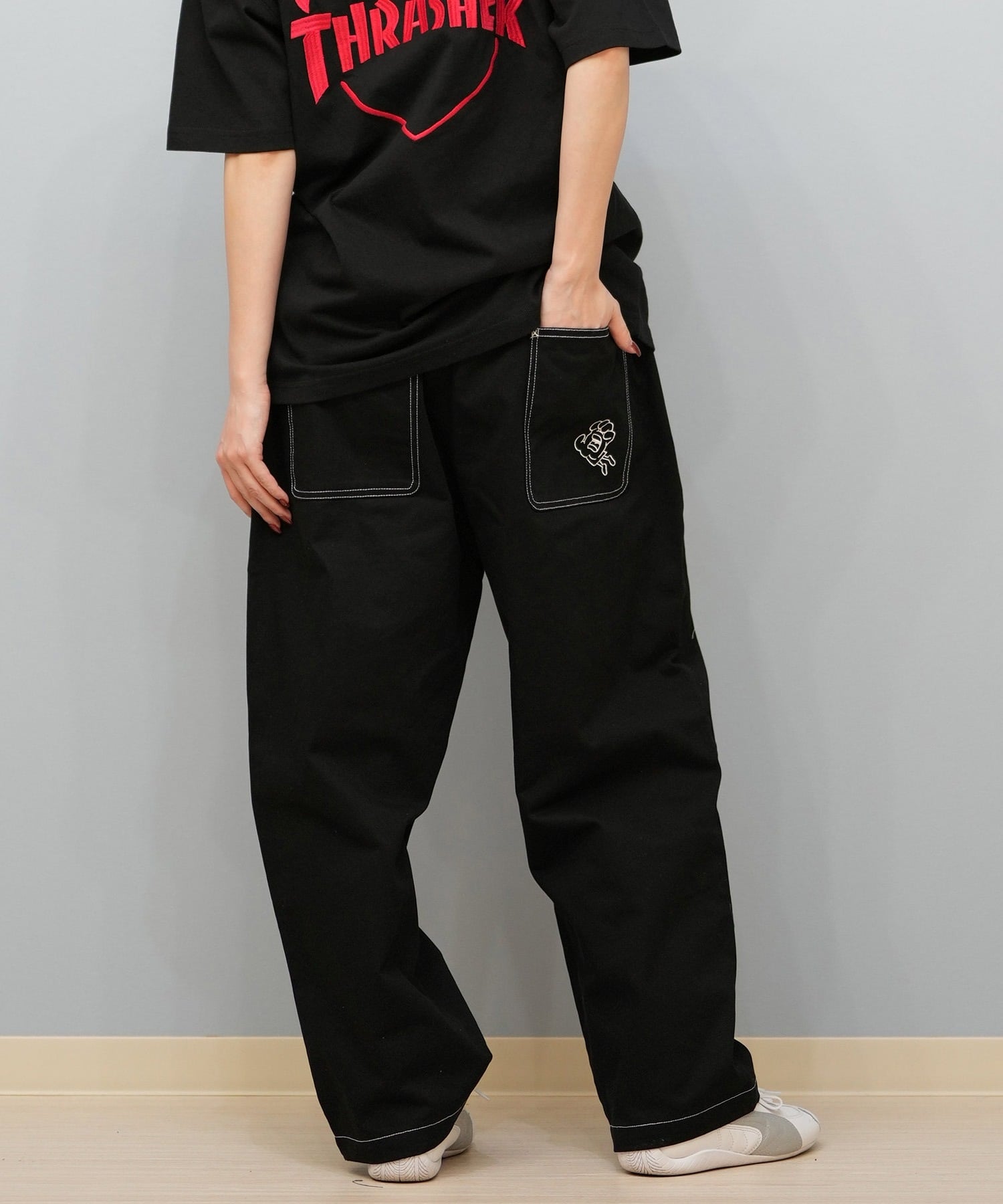 SANTACRUZ サンタクルーズ ロングパンツ レディース デニム イージーパンツ 502251531 ムラサキスポーツ限定(BKDSW-M)