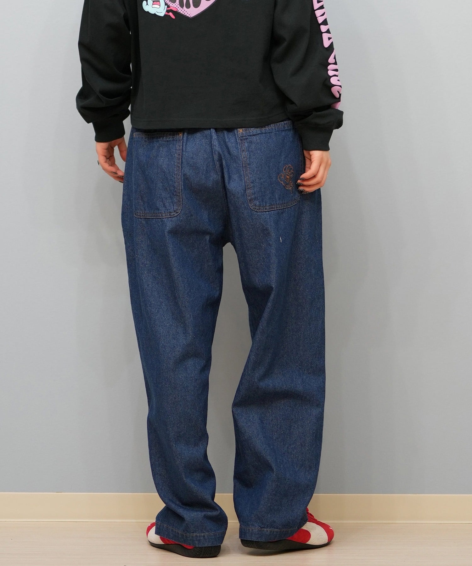 SANTACRUZ サンタクルーズ ロングパンツ レディース デニム イージーパンツ 502251531 ムラサキスポーツ限定(BKDSW-M)