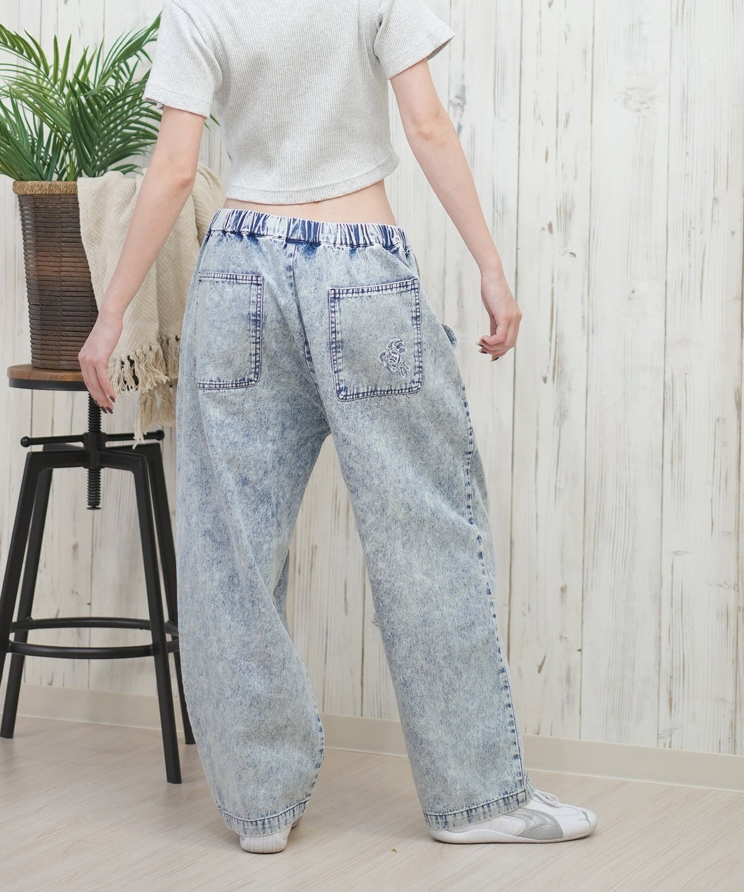 SANTACRUZ サンタクルーズ ロングパンツ レディース デニム イージーパンツ 502251531 ムラサキスポーツ限定(BKDSW-M)