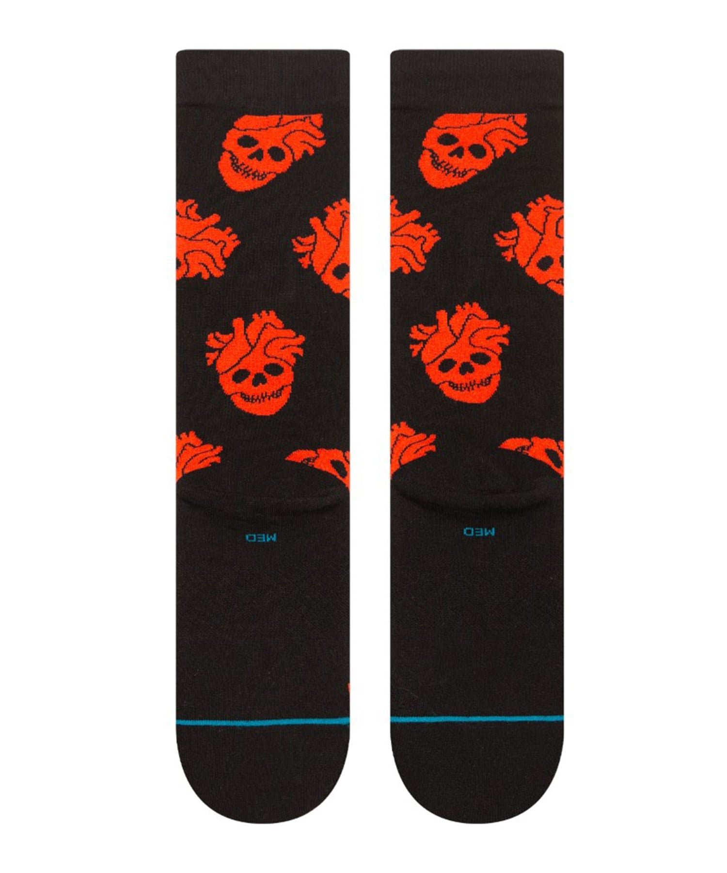 STANCE スタンス ソックス 靴下 STRANGE LOVE コラボモデル FALLIN IN SKULL CREW A545A25FAL#BLK(BLACK-L)