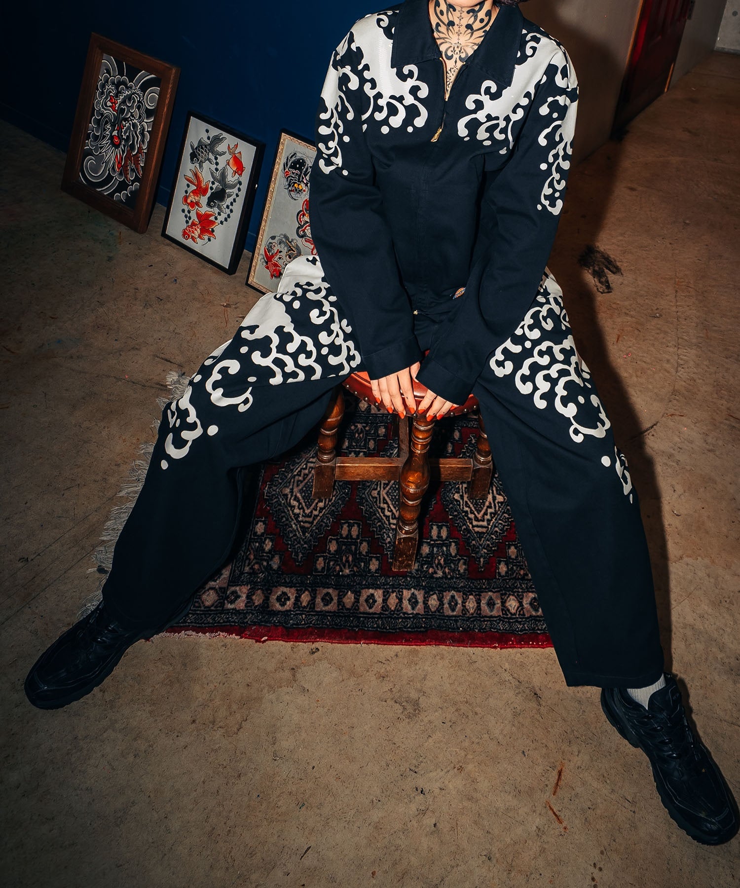 Dickies ディッキーズ ロングパンツ メンズ INSCRIBE TATTOO コラボモデル MS X INS WAVE PRINT PT 81560500(0003-M)