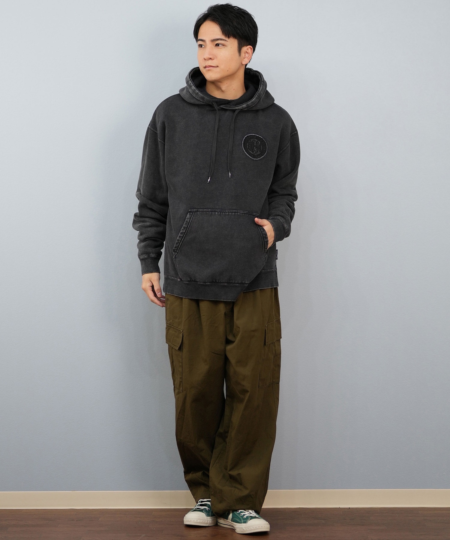 DC ディーシー プルオーバー パーカー メンズ バックプリント 25 HIDDEN PH パーカー DPO254038(BKB-M)