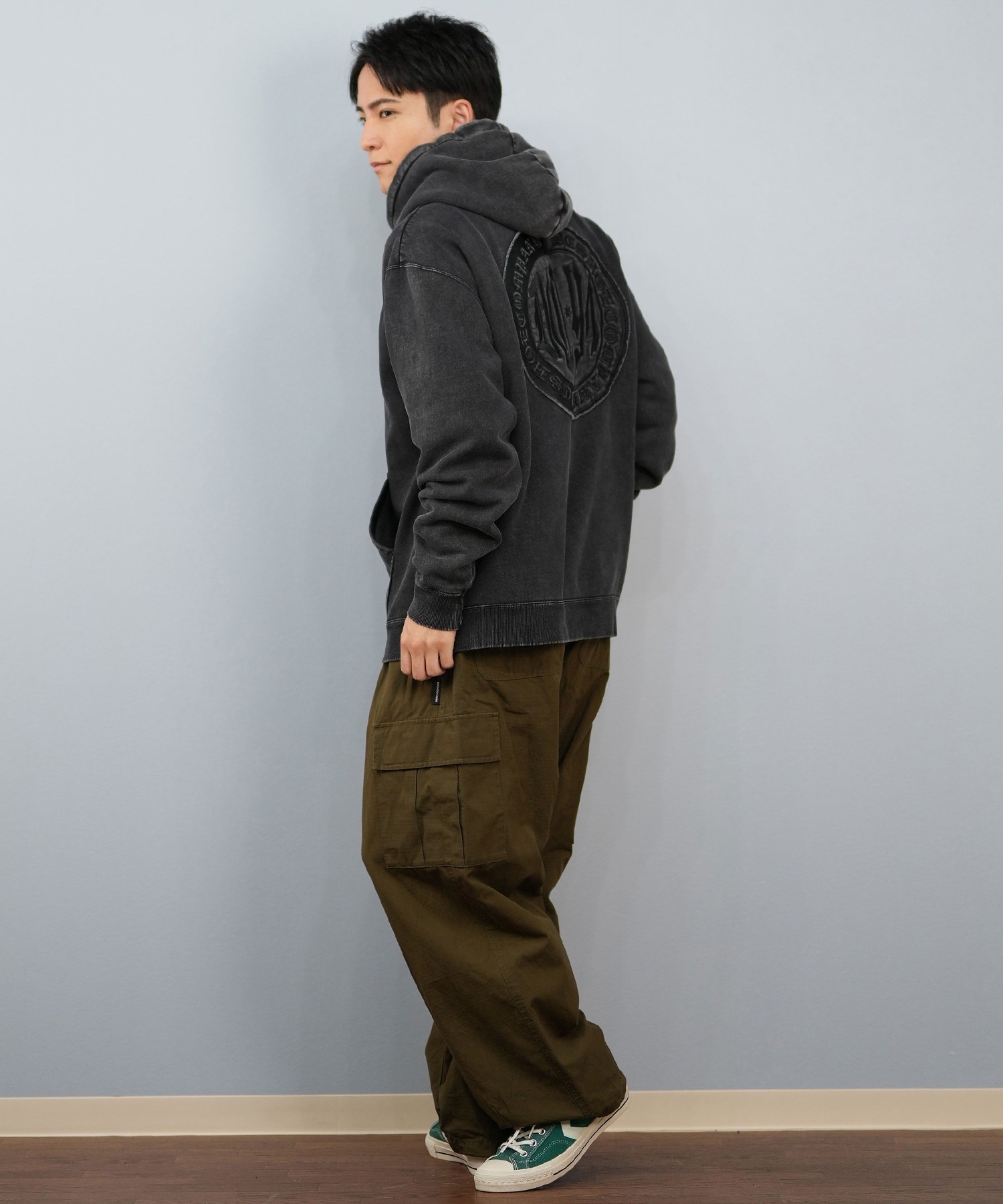 DC ディーシー プルオーバー パーカー メンズ バックプリント 25 HIDDEN PH パーカー DPO254038(BKB-M)