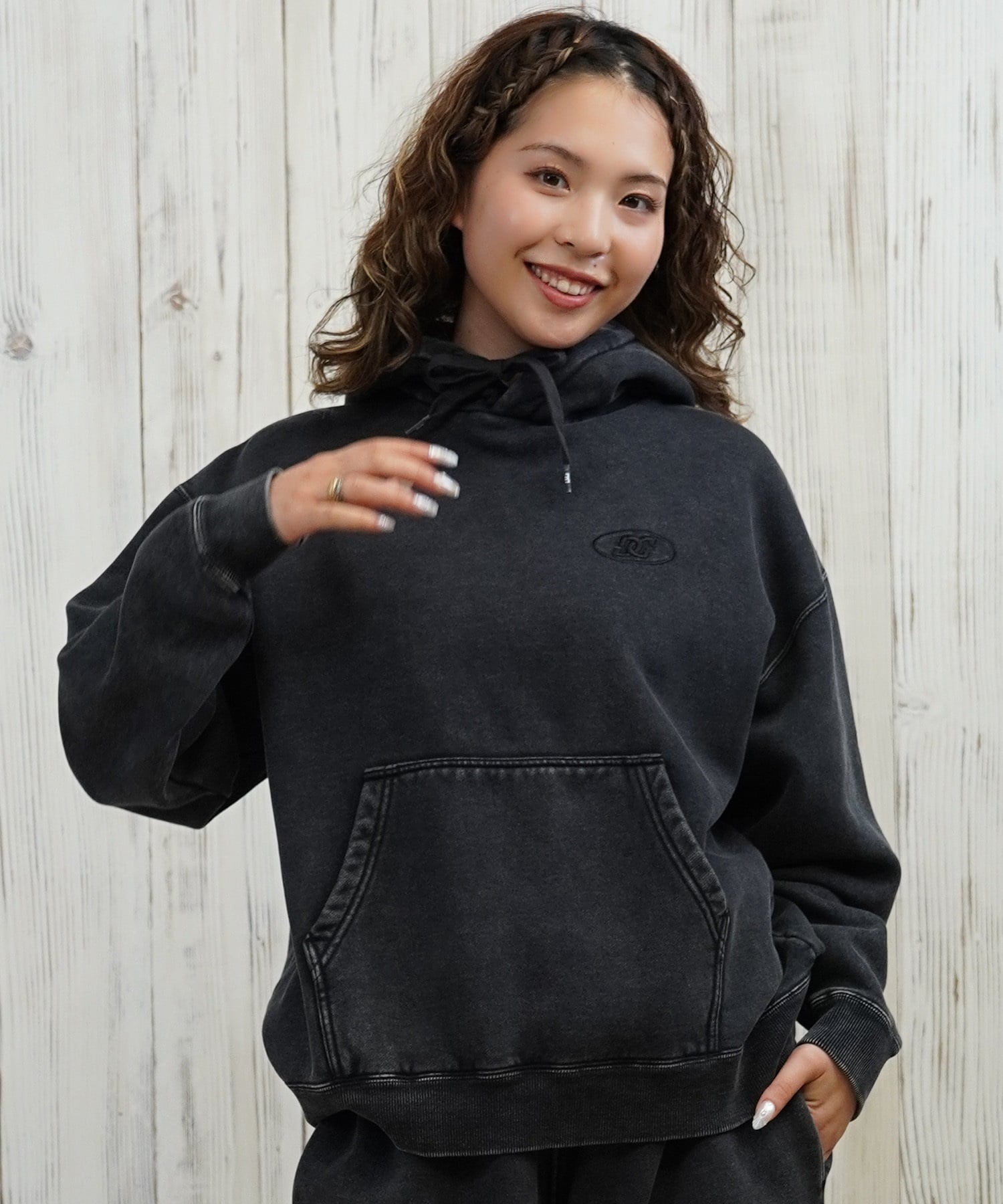 DC ディーシー プルオーバー パーカー レディース クロップド丈 ショート丈 裏起毛 LPO254308(BES-M)