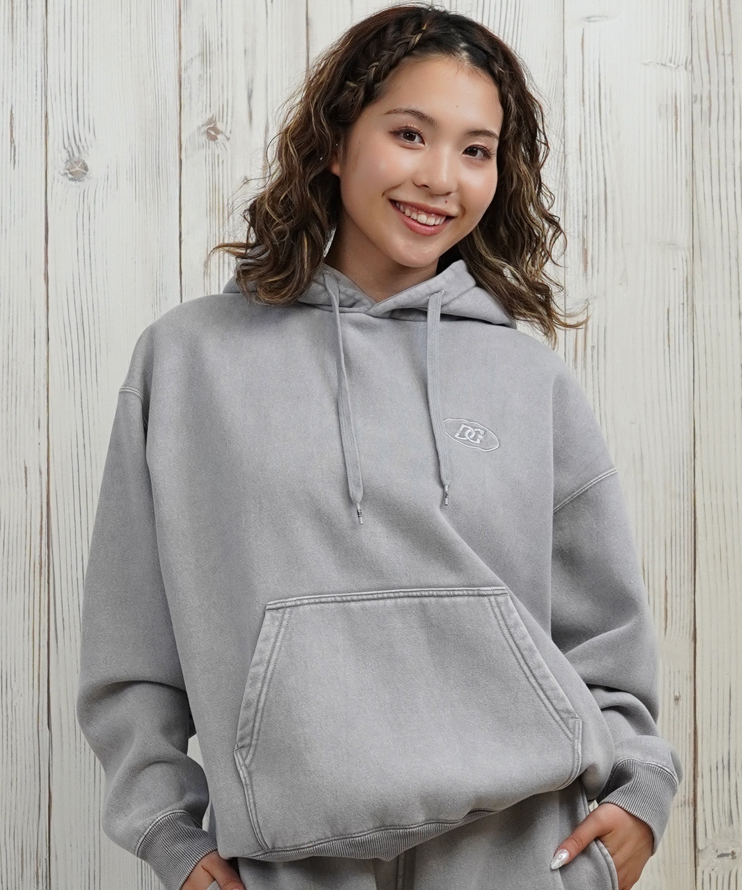 DC ディーシー プルオーバー パーカー レディース クロップド丈 ショート丈 裏起毛 LPO254308(BES-M)