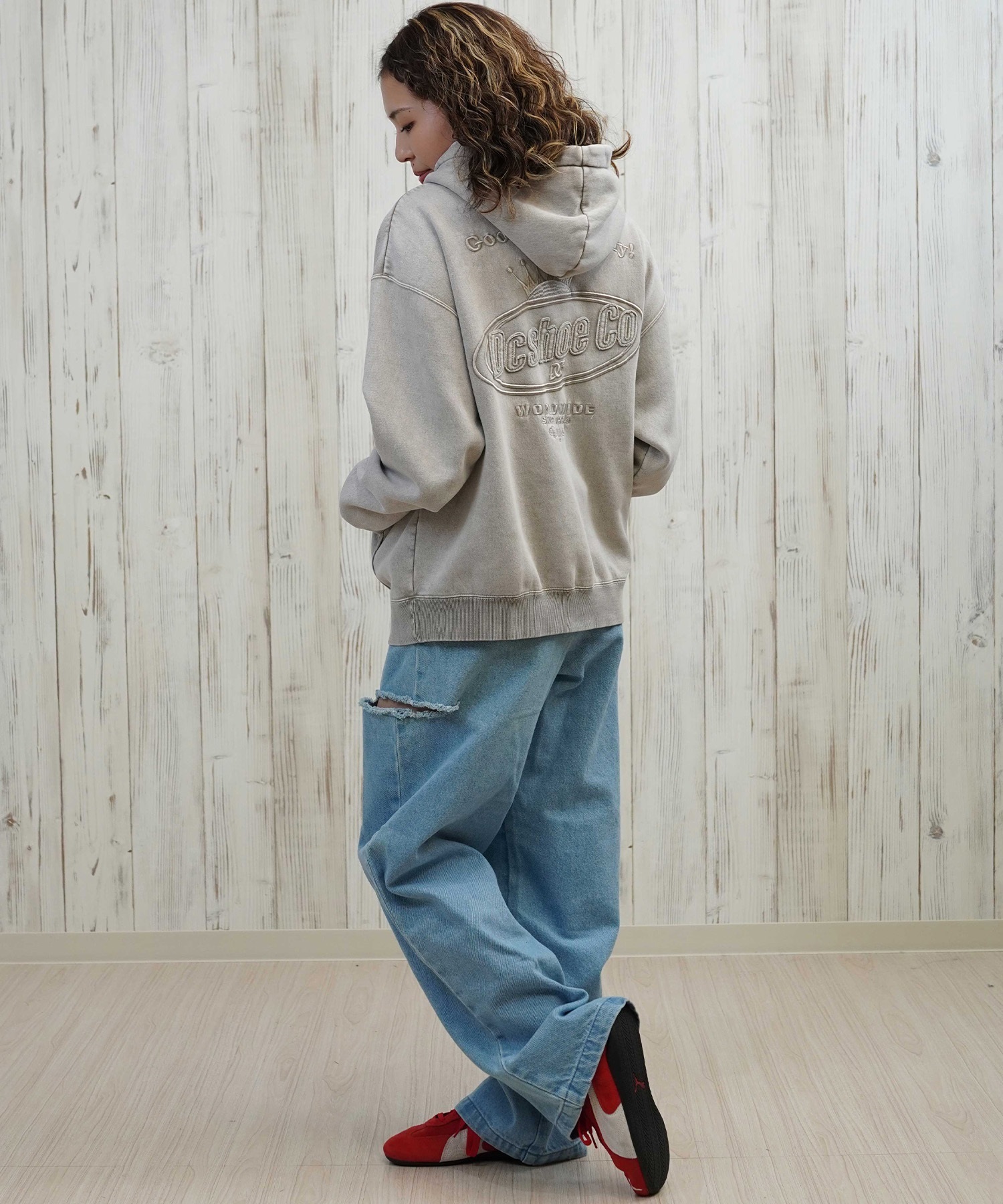 DC ディーシー プルオーバー パーカー レディース クロップド丈 ショート丈 裏起毛 LPO254308(BES-M)