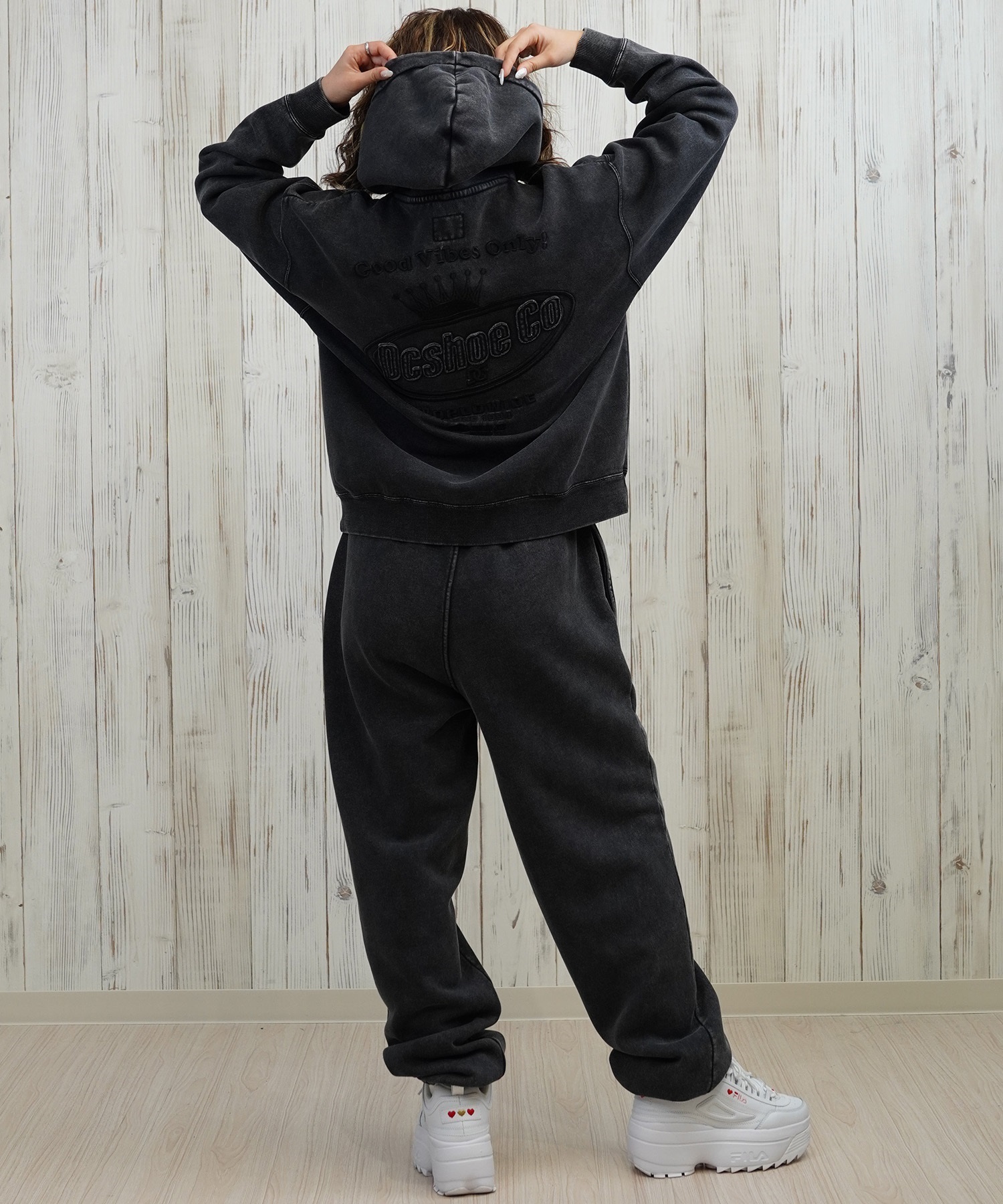 DC ディーシー プルオーバー パーカー レディース クロップド丈 ショート丈 裏起毛 LPO254308(BES-M)