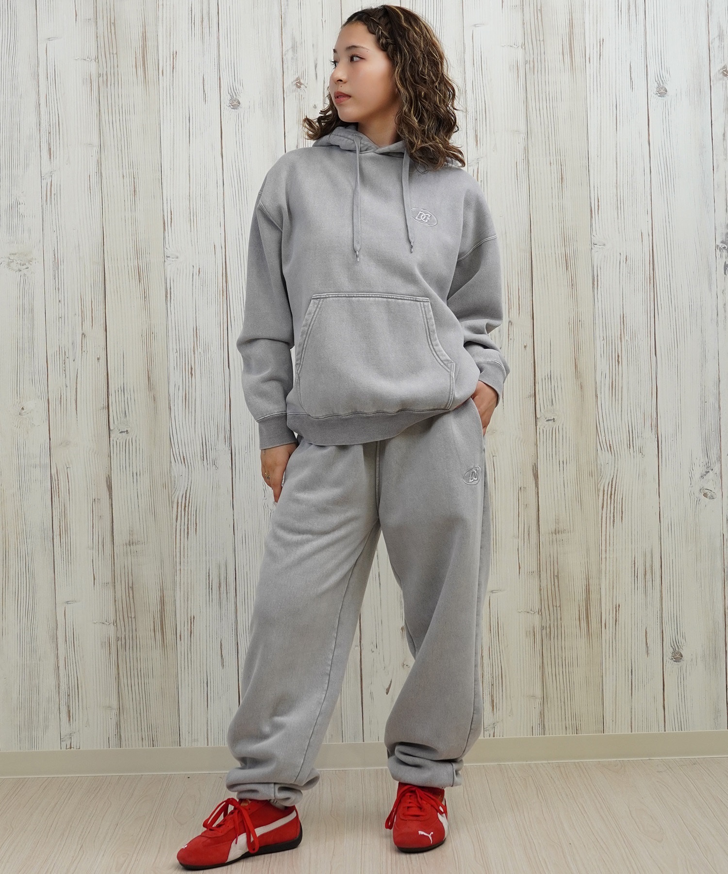 DC ディーシー プルオーバー パーカー レディース クロップド丈 ショート丈 裏起毛 LPO254308(BES-M)