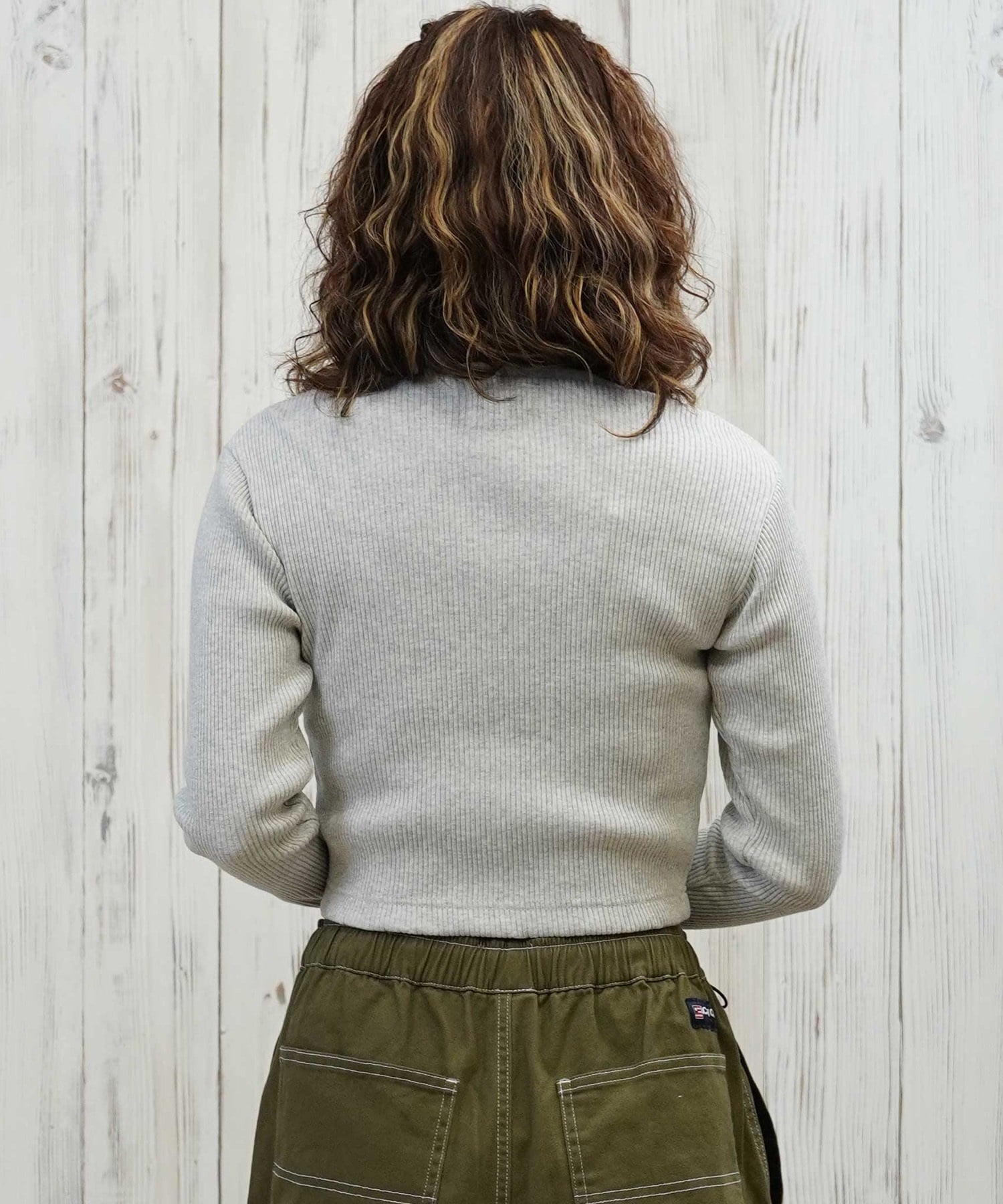 DC ディーシー 長袖 Tシャツ ロンT レディース クロップド丈 ショート丈 ジップアップ TELECO ZIP CARDIGAN LCD254310(BES-M)