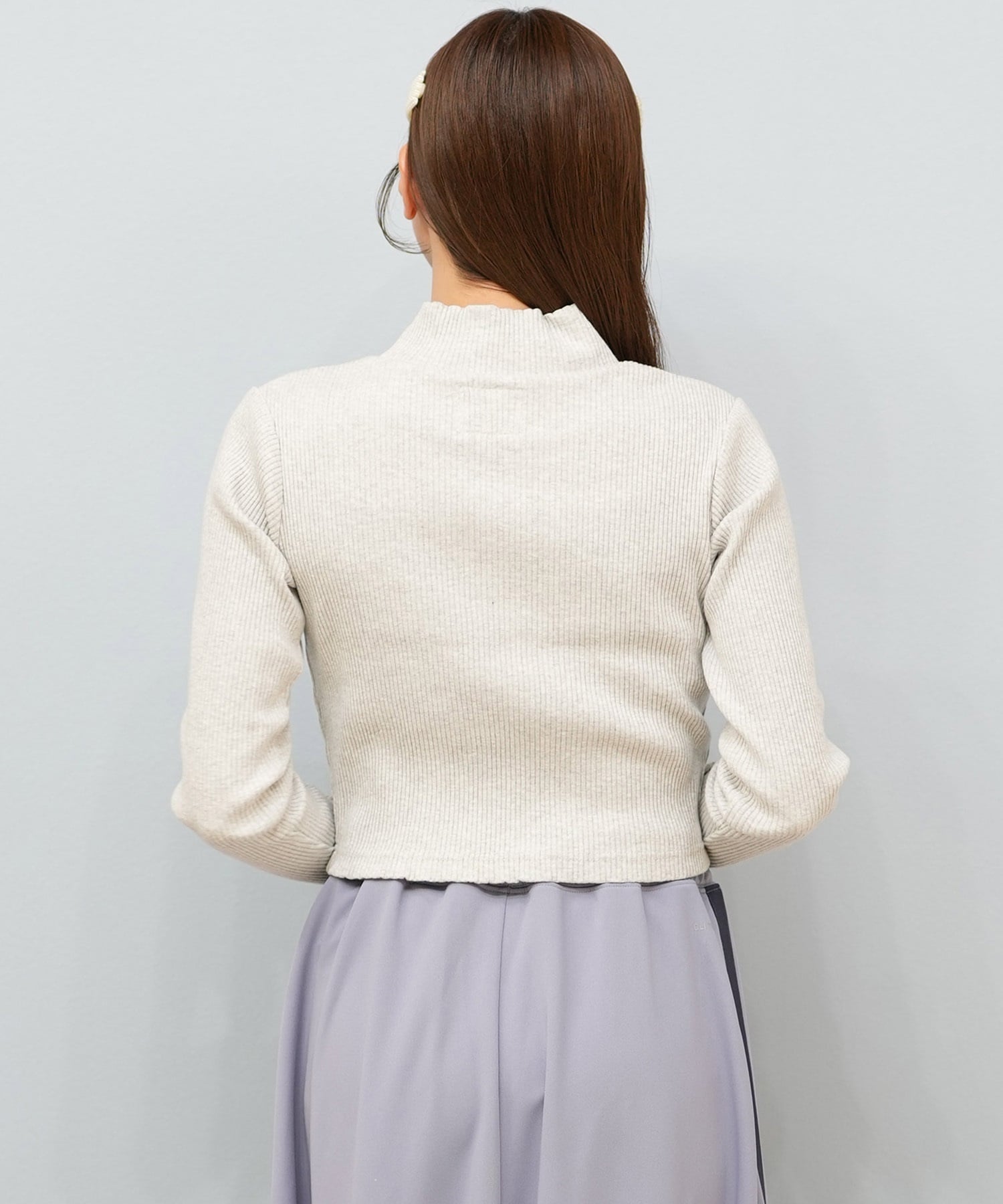 DC ディーシー 長袖 Tシャツ ロンT レディース クロップド丈 ショート丈 ハーフジップ LLT254312(BES-M)