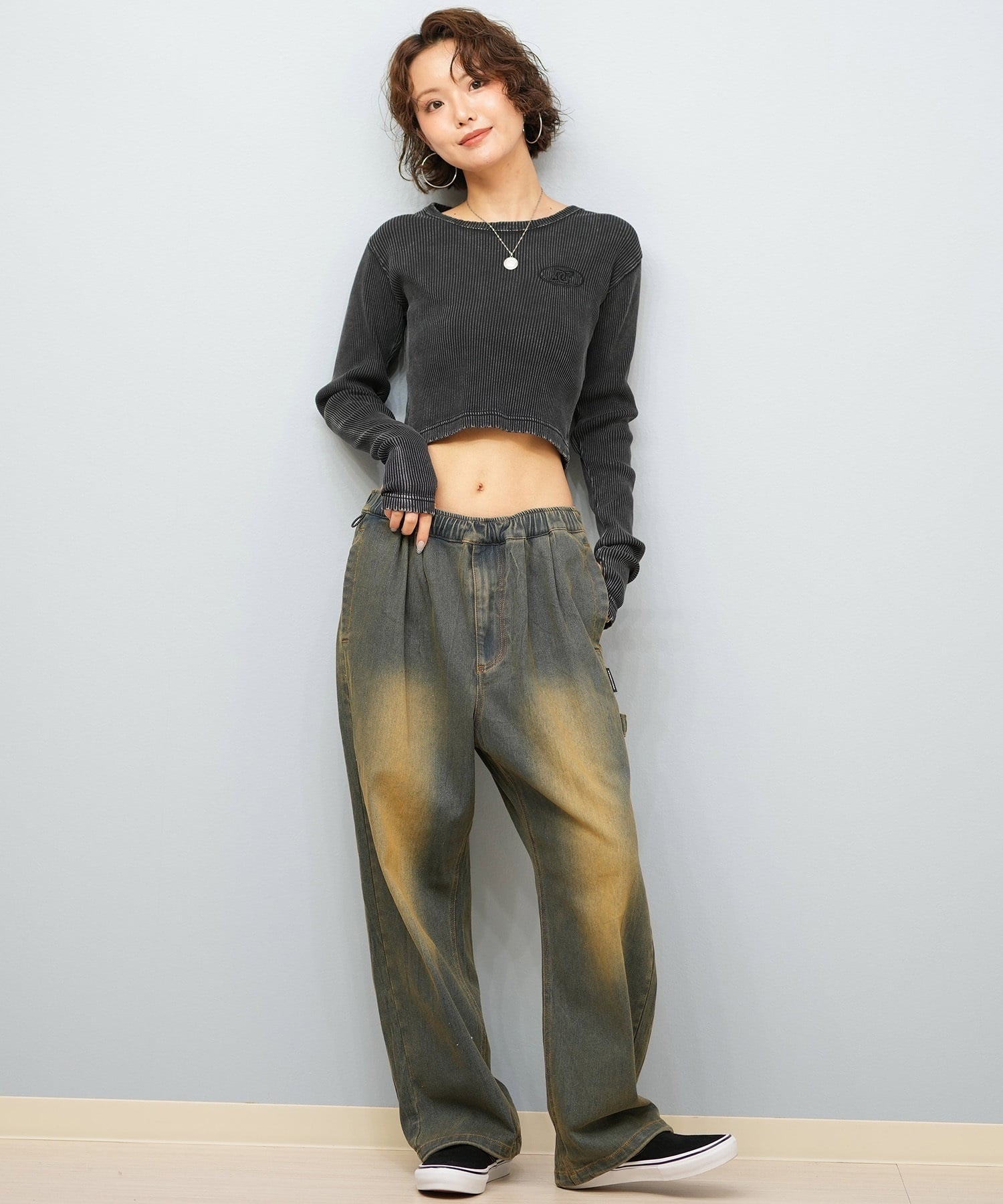 DC ディーシー ロングパンツ レディース デニム パンツ Gパン ワイドペインターパンツ LPT254303(BDB-M)