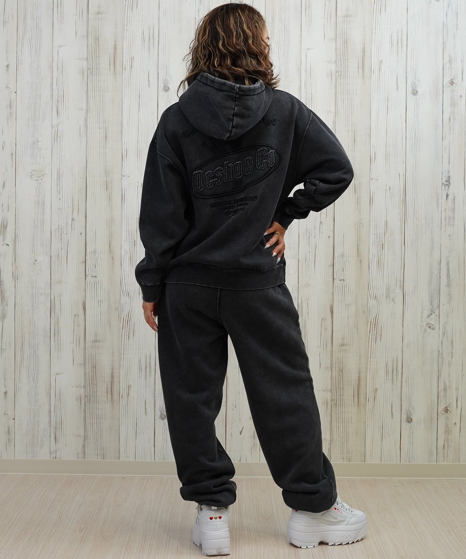 DC ディーシー ロングパンツ レディース スウェット パンツ 裏起毛 ワイド スウェットパンツ LPT254304(BES-M)