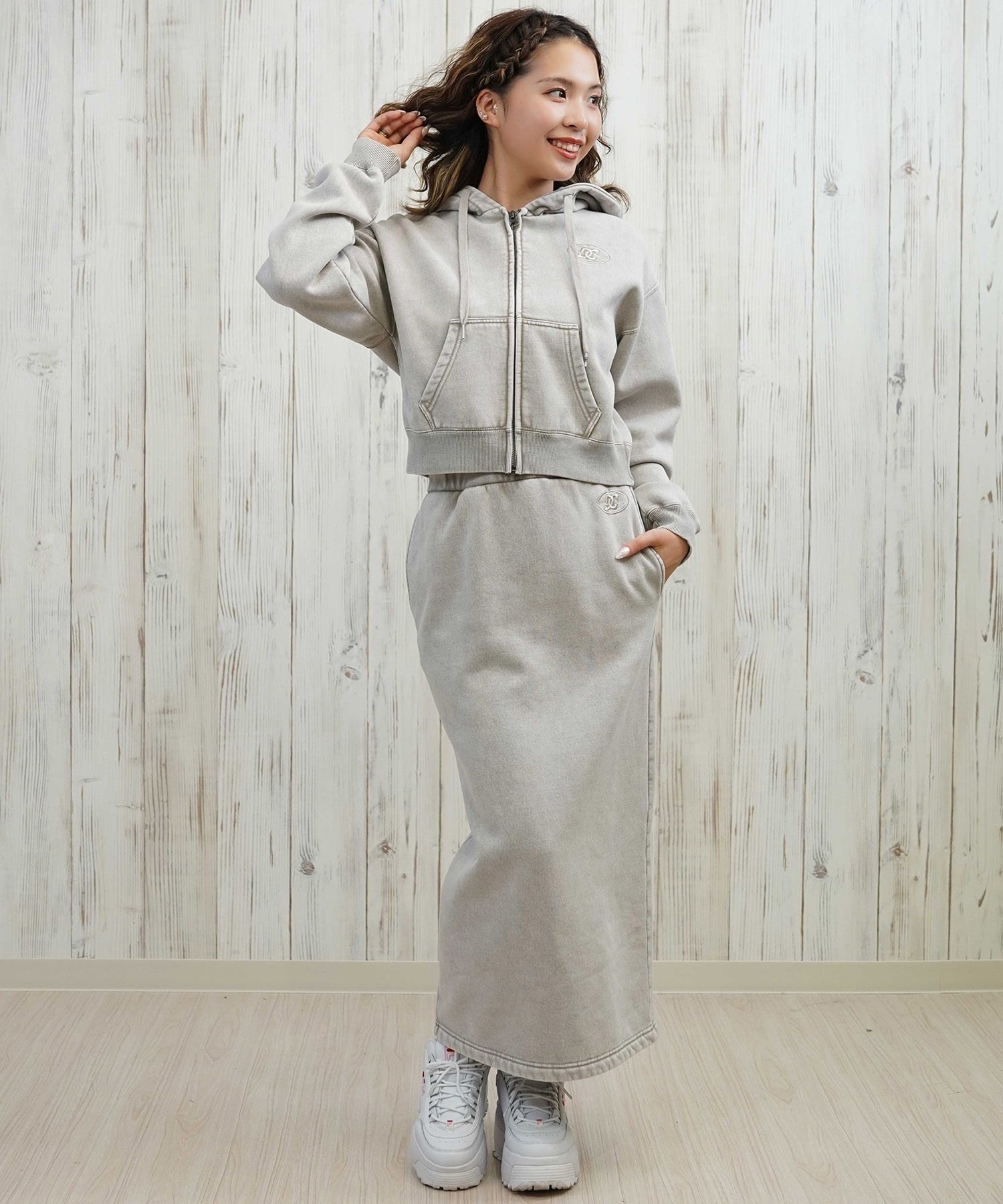 DC ディーシー スカート レディース ロングスカート 裏起毛 スウェットスカート LSK254306(BES-M)