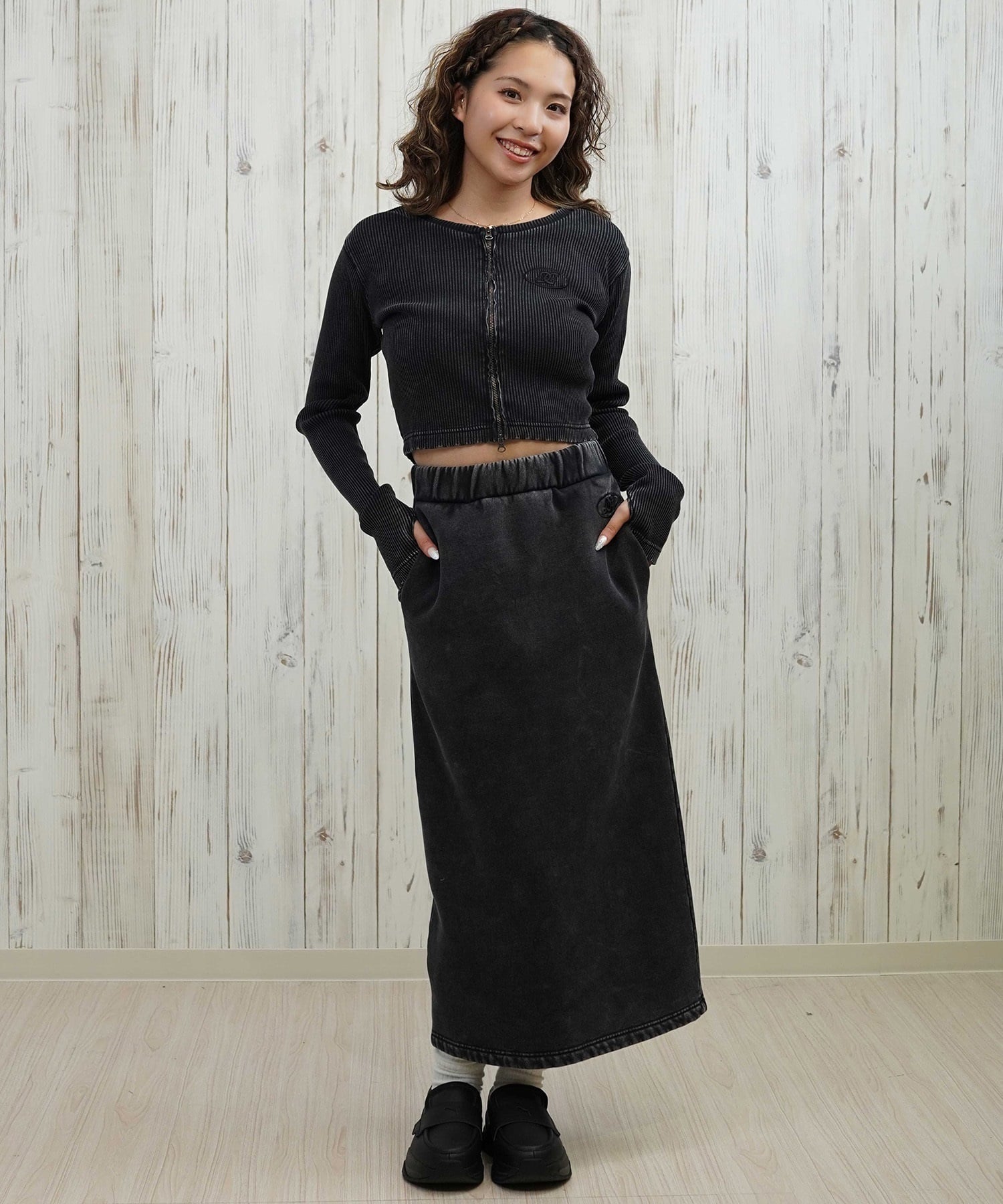 DC ディーシー スカート レディース ロングスカート 裏起毛 スウェットスカート LSK254306(BES-M)