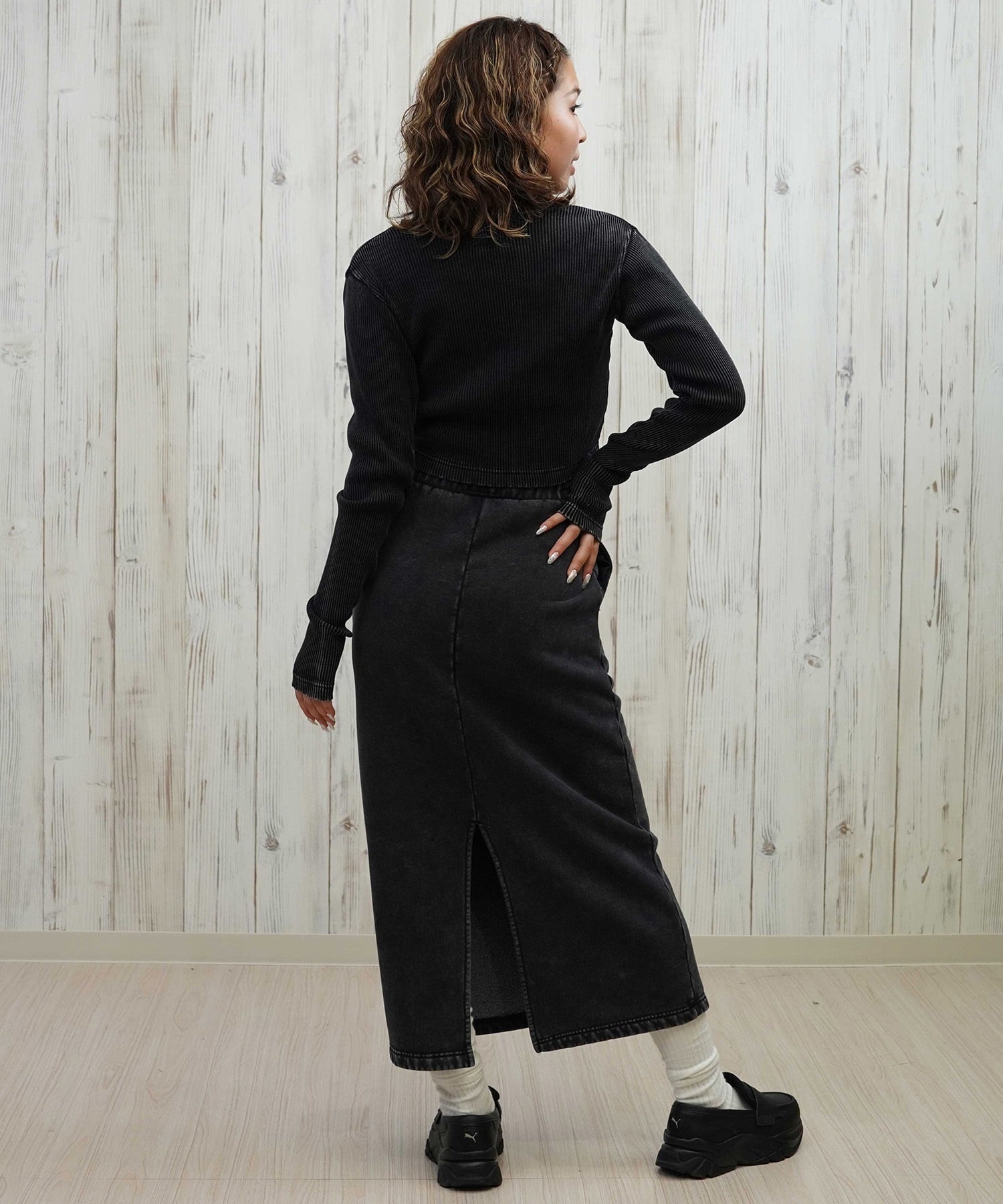 DC ディーシー スカート レディース ロングスカート 裏起毛 スウェットスカート LSK254306(BES-M)