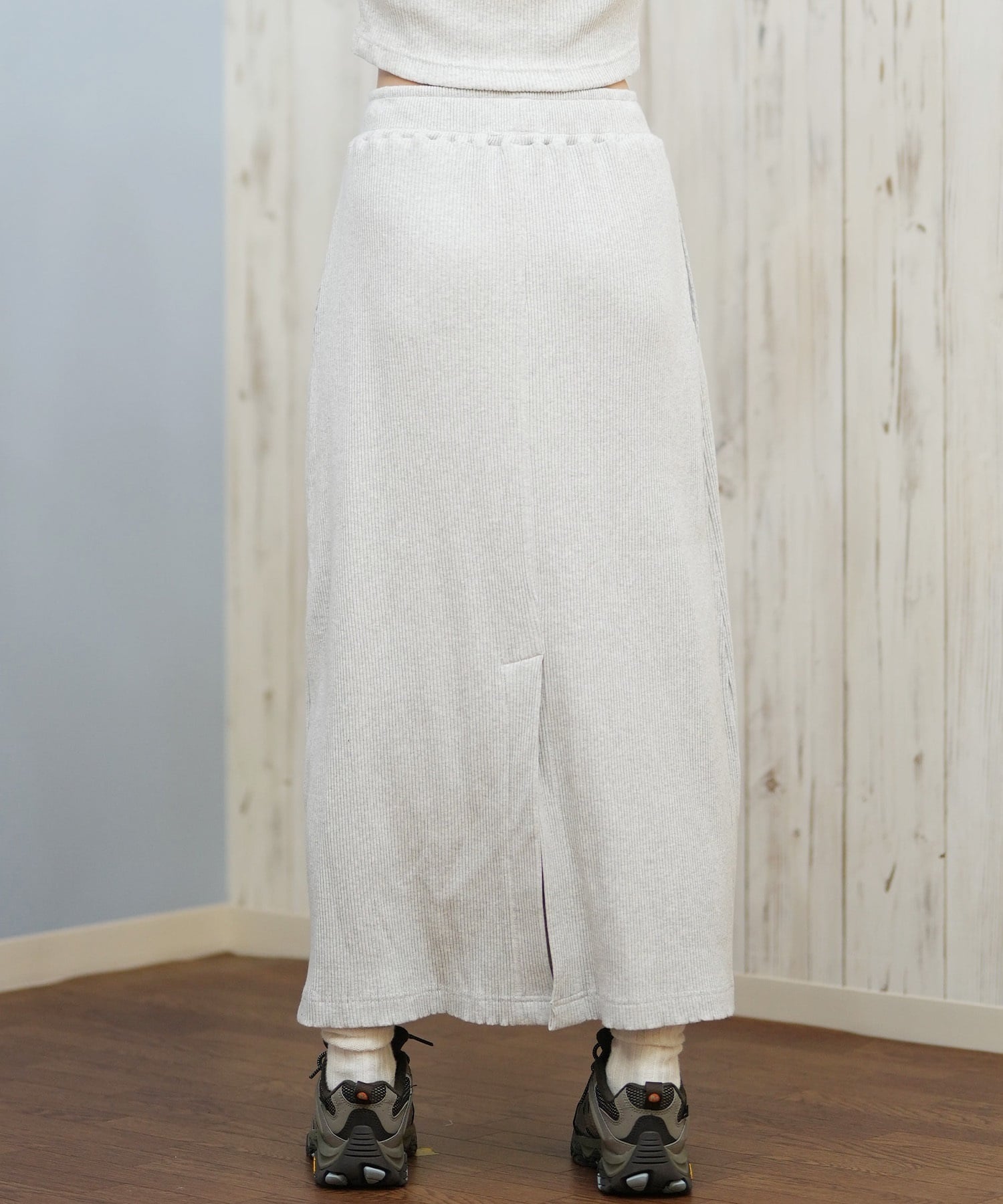 DC ディーシー スカート レディース ロングスカート リブ スリット LSK254318M ムラサキスポーツ限定(BKS-M)