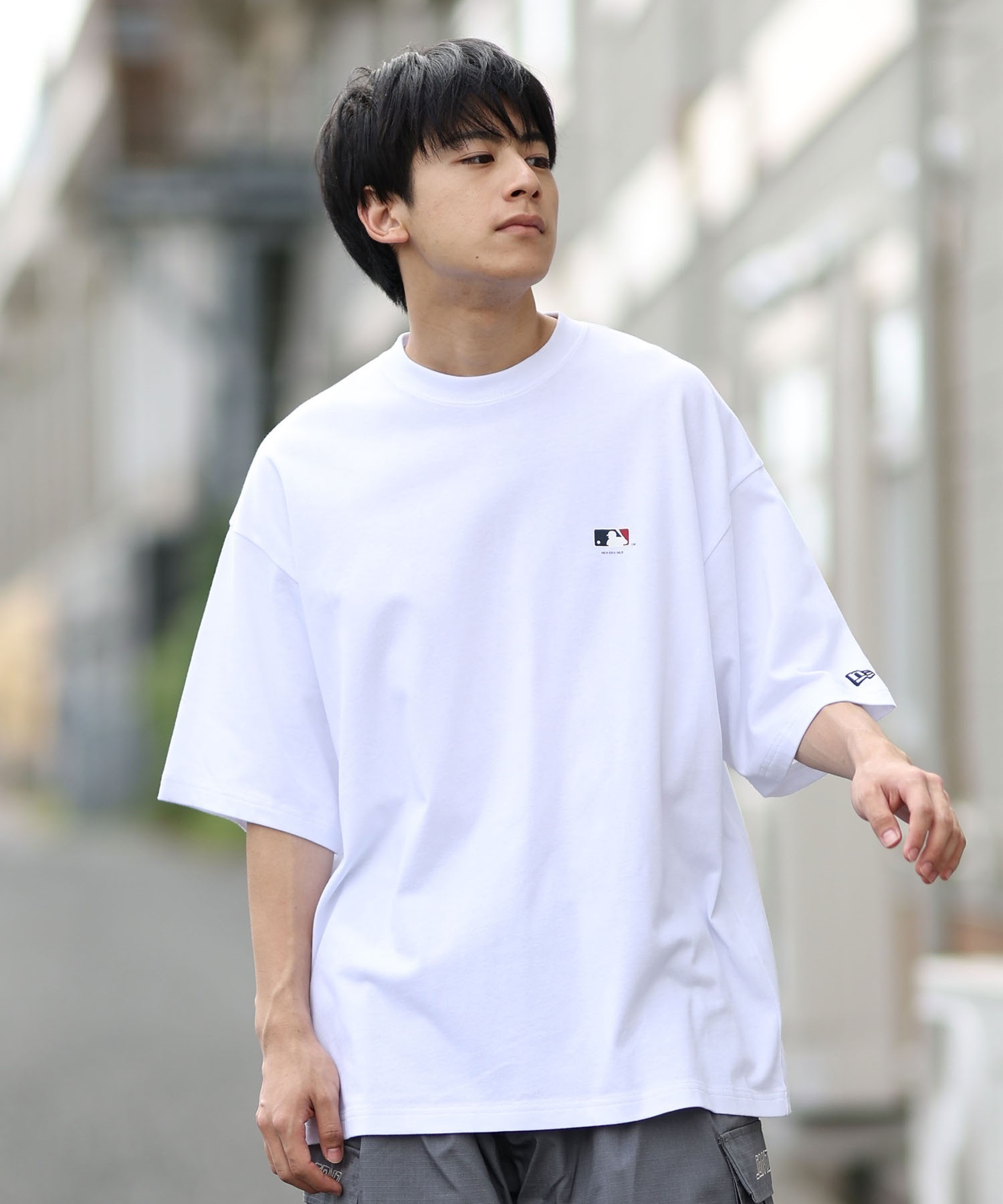 NEW ERA ニューエラ 半袖 Tシャツ メンズ バックプリント MLB ロゴ オーバーサイズ 14410063(WT-M)