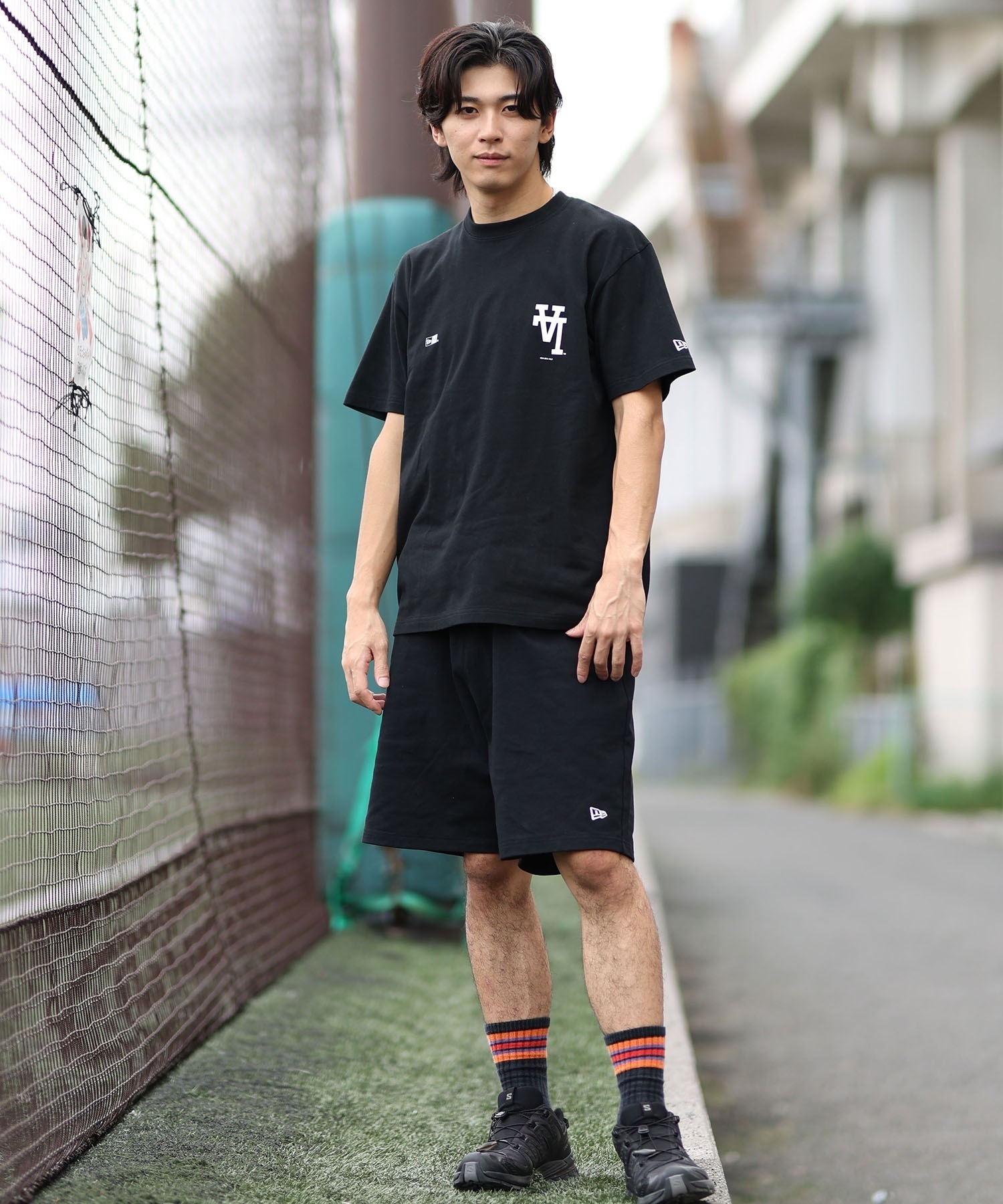 NEW ERA ニューエラ 半袖 Tシャツ メンズ バックプリント ロサンゼルス・ドジャース 14410096(BK-M)