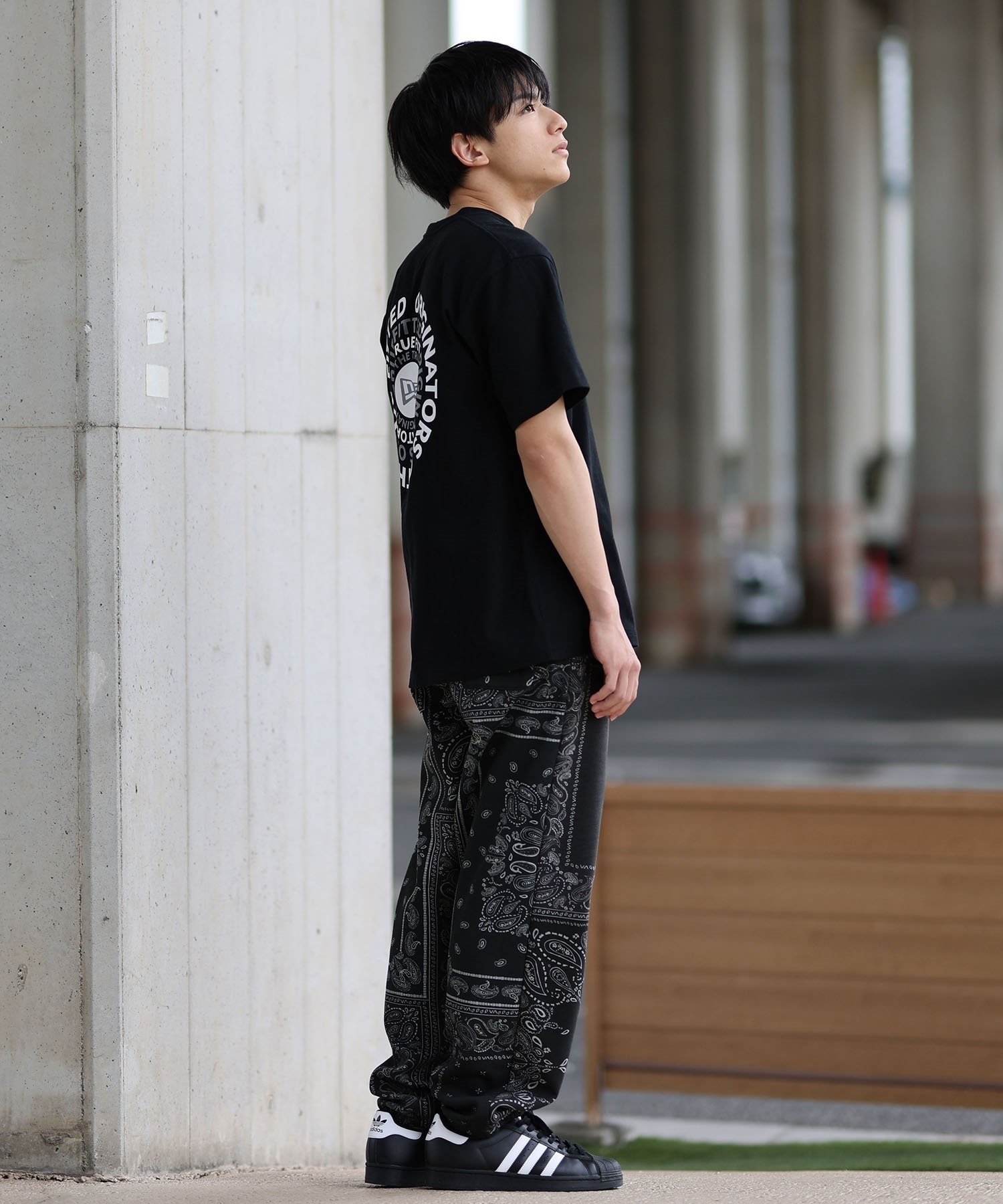 NEW ERA ニューエラ 半袖 Tシャツ メンズ ロゴ バックプリント Circle OOTTF 14410113(BK-M)