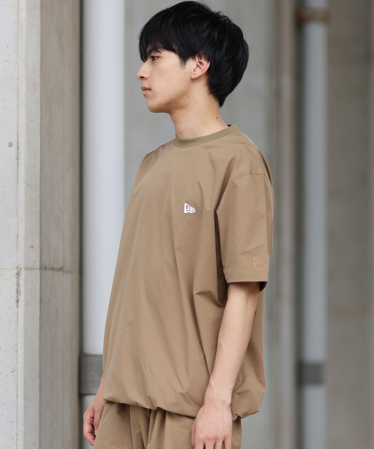 NEW ERA ニューエラ ラッシュガード メンズ 半袖 Tシャツ バックプリント 水陸両用 ユーティリティ UVカット 吸汗速乾 セットアップ対応 14391949(BE-M)