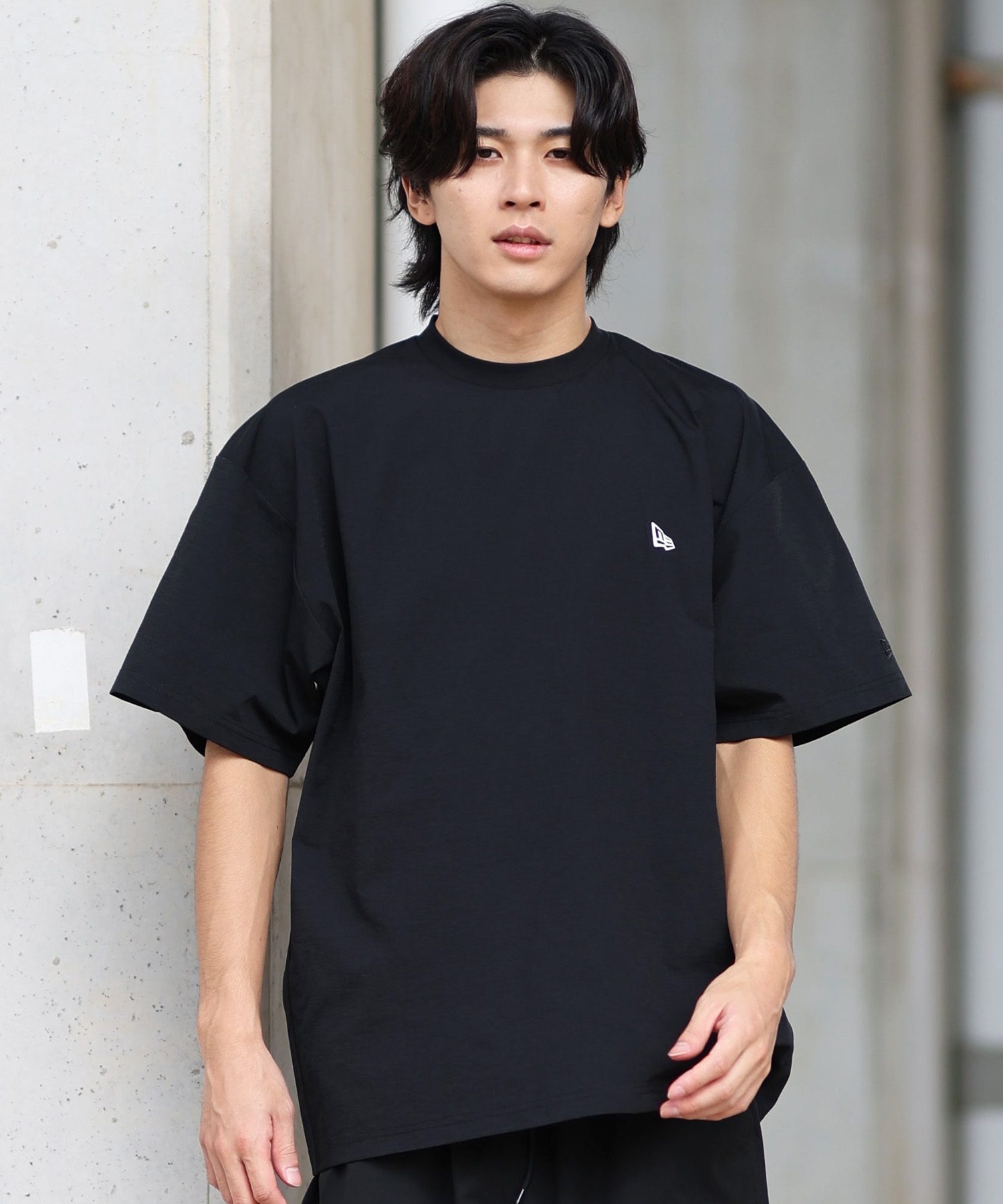 NEW ERA ニューエラ ラッシュガード メンズ 半袖 Tシャツ バックプリント 水陸両用 ユーティリティ UVカット 14391955(BK-M)