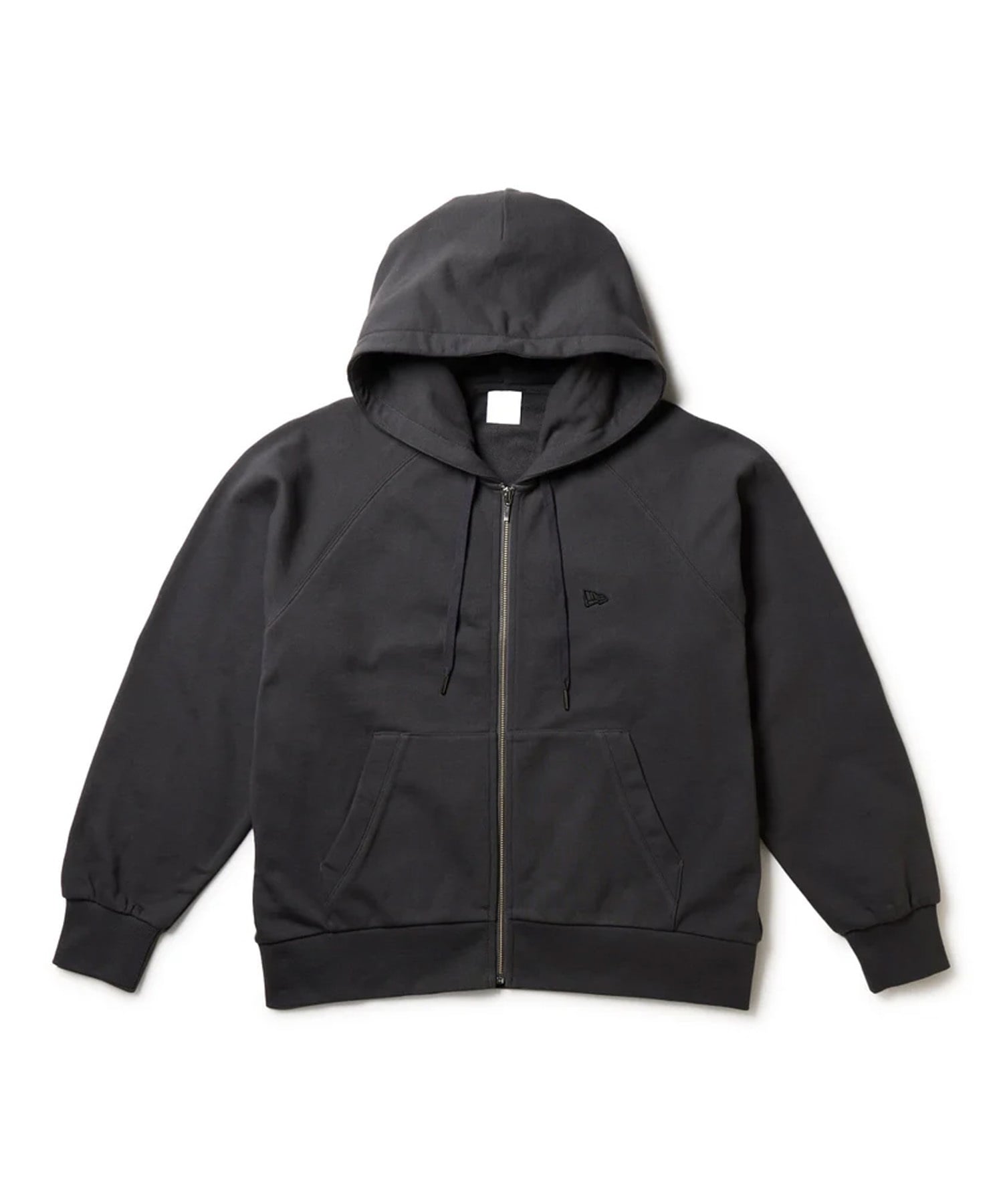 NEW ERA ニューエラ ジップアップ パーカー レディース 裏毛 スウェット フルジップフーディー ガーメントダイ チャコールグレー 14674664(CHA-S)