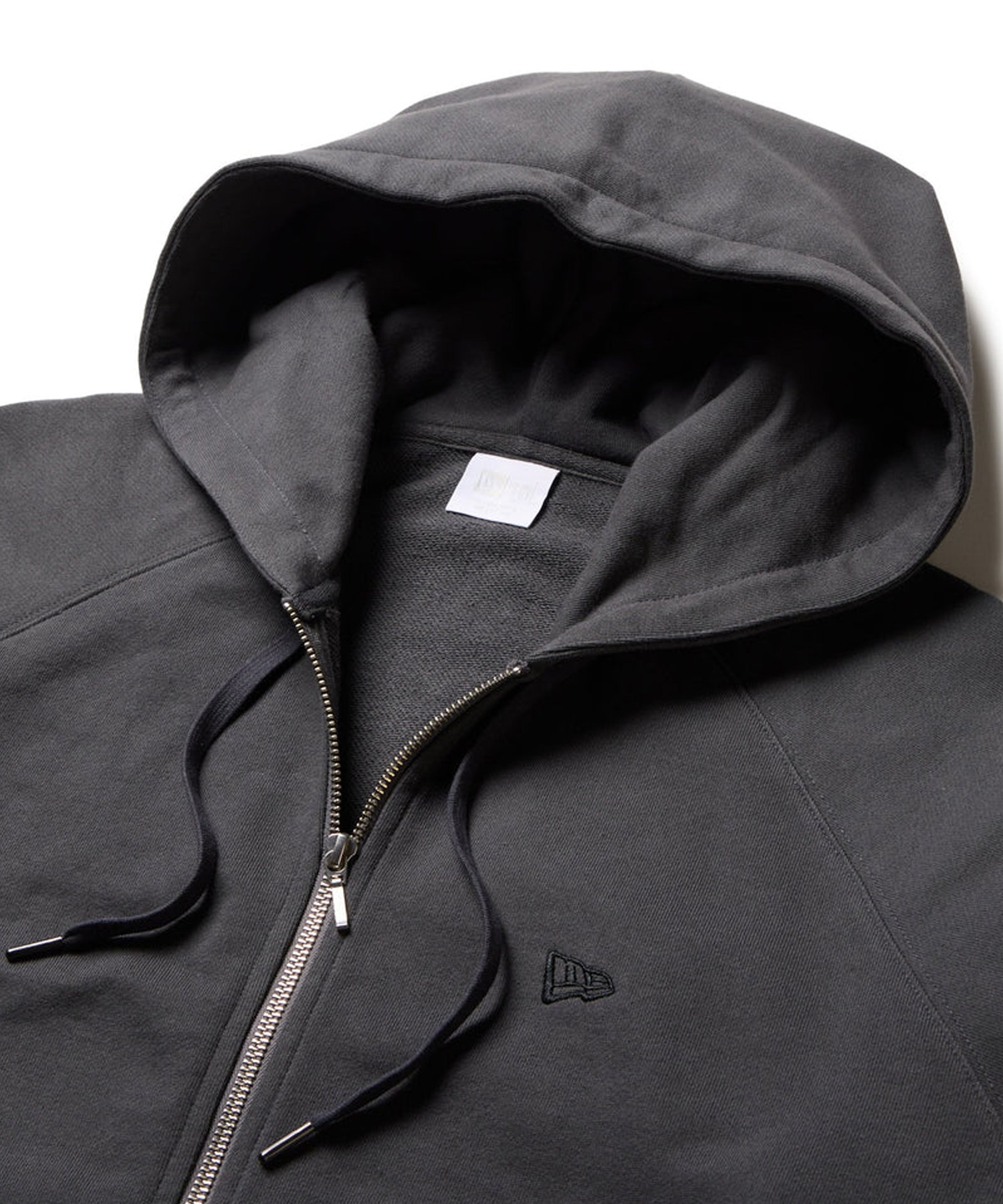 NEW ERA ニューエラ ジップアップ パーカー レディース 裏毛 スウェット フルジップフーディー ガーメントダイ チャコールグレー 14674664(CHA-S)