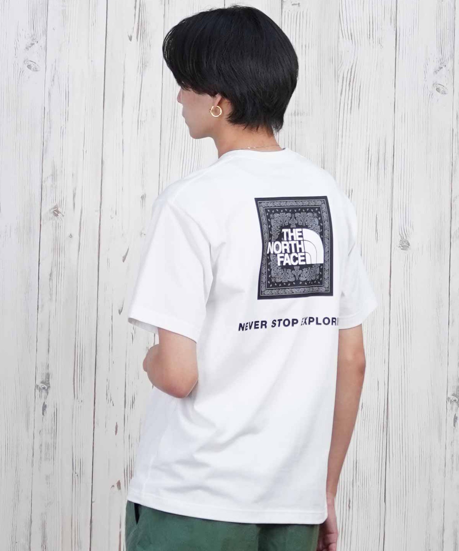 THE NORTH FACE ザ・ノース・フェイス 半袖 Tシャツ メンズ ショートスリーブバンダナスクエアロゴティー NT32446(W2-S)
