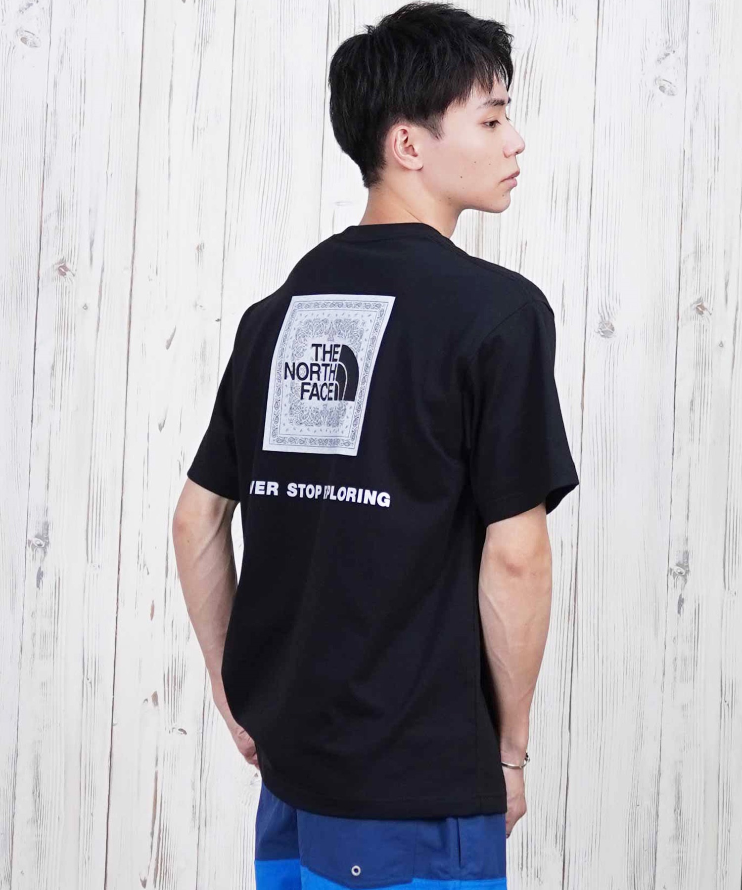 THE NORTH FACE ザ・ノース・フェイス 半袖 Tシャツ メンズ ショートスリーブバンダナスクエアロゴティー NT32446(W2-S)