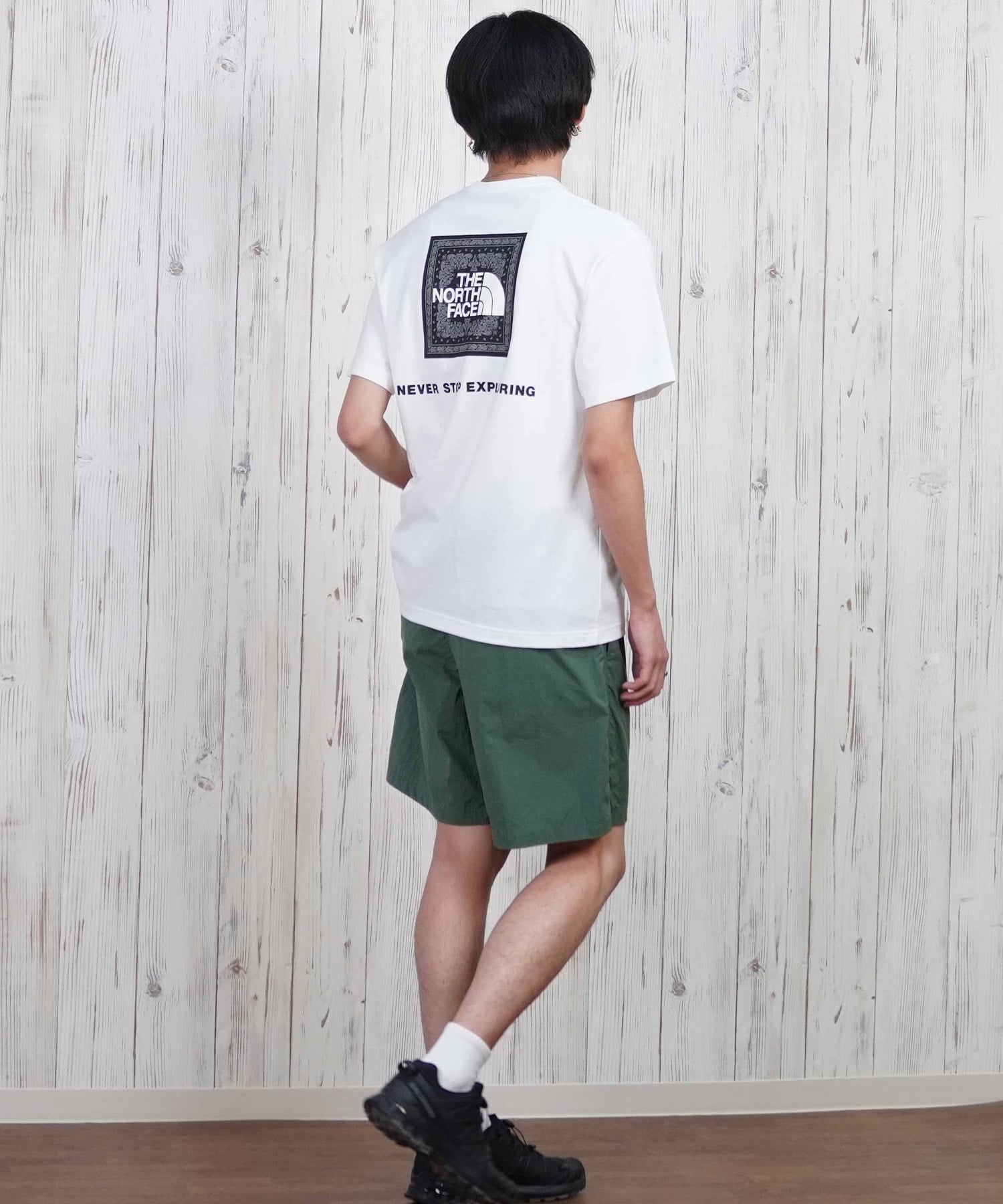 THE NORTH FACE ザ・ノース・フェイス 半袖 Tシャツ メンズ ショートスリーブバンダナスクエアロゴティー NT32446(W2-S)