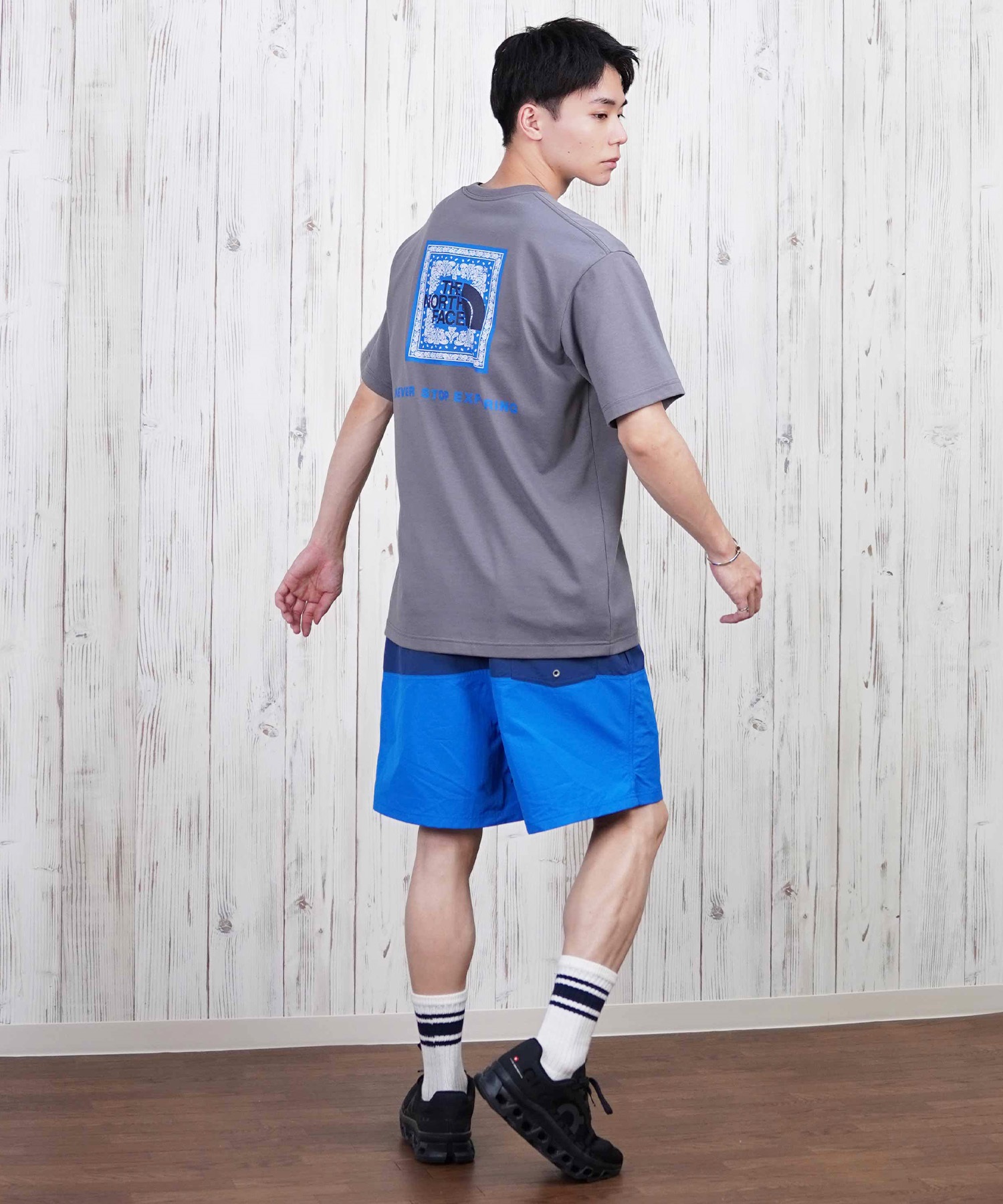 THE NORTH FACE ザ・ノース・フェイス 半袖 Tシャツ メンズ ショートスリーブバンダナスクエアロゴティー NT32446(W2-S)