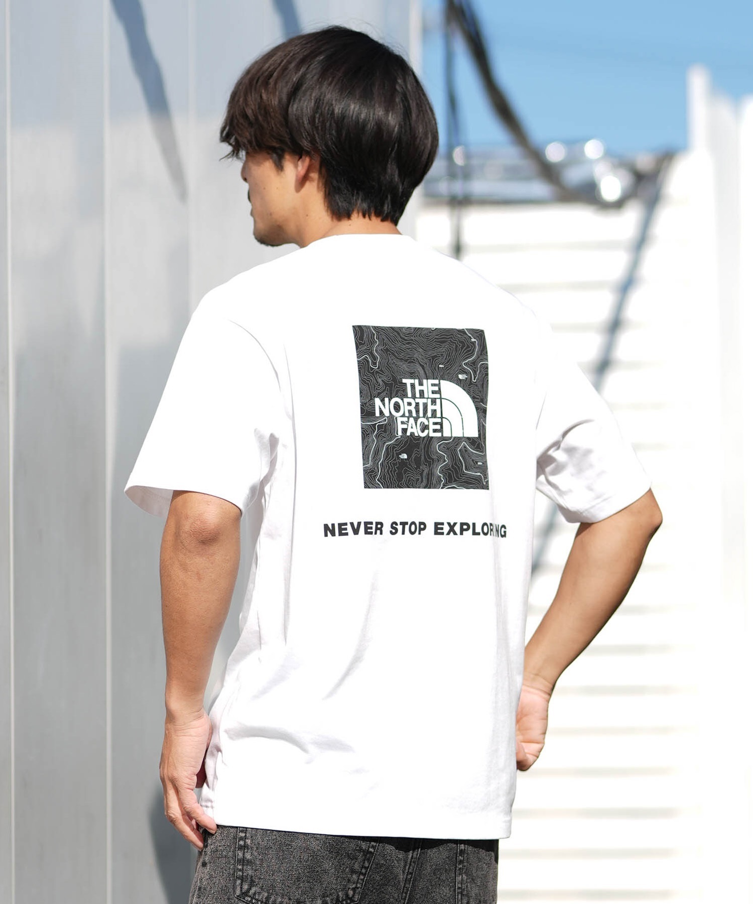 THE NORTH FACE ザ・ノース・フェイス 半袖 Tシャツ メンズ ショートスリーブバックスクエアートラバースロゴティー NT32543(W-S)