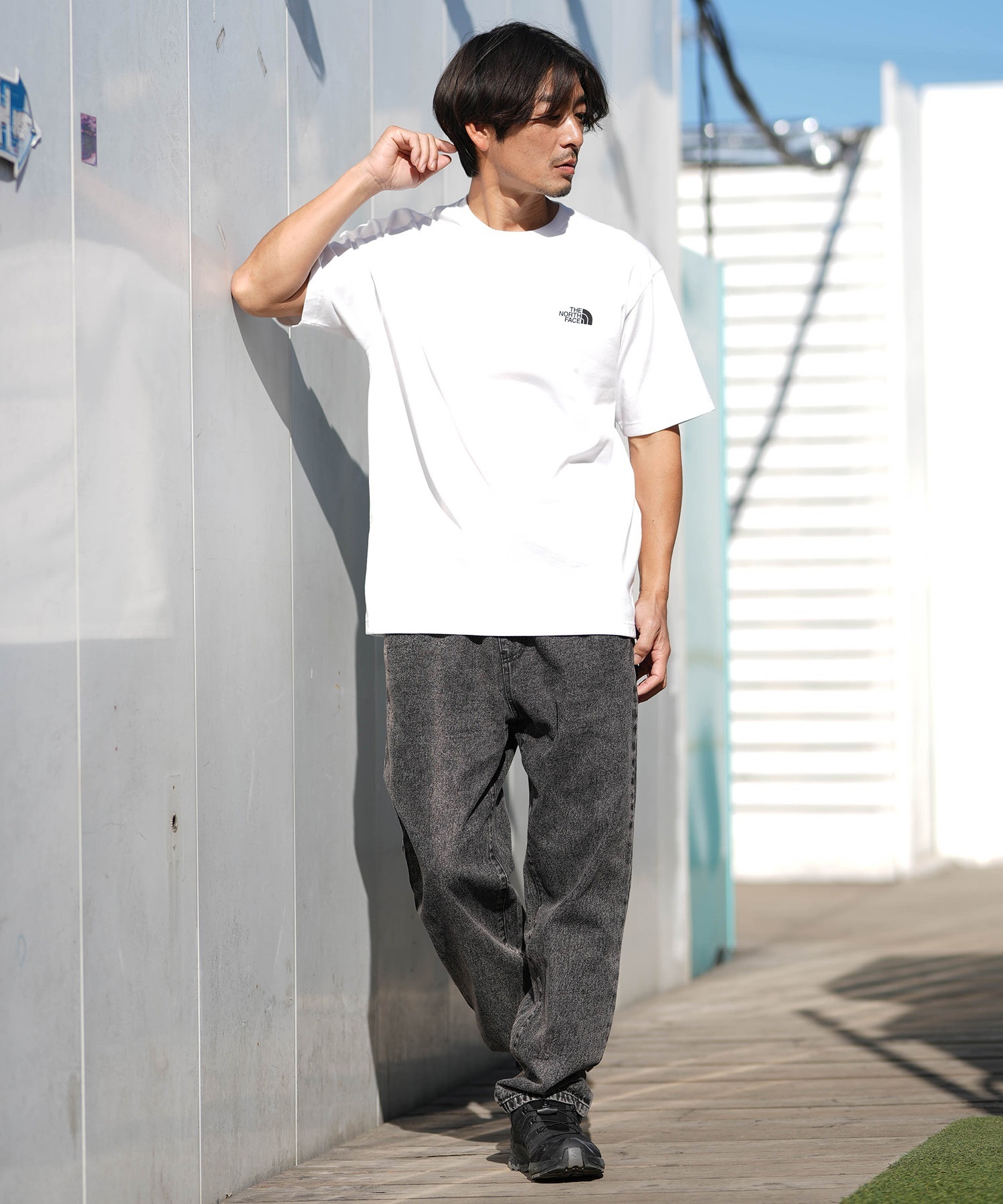 THE NORTH FACE ザ・ノース・フェイス 半袖 Tシャツ メンズ ショートスリーブバックスクエアートラバースロゴティー NT32543(W-S)