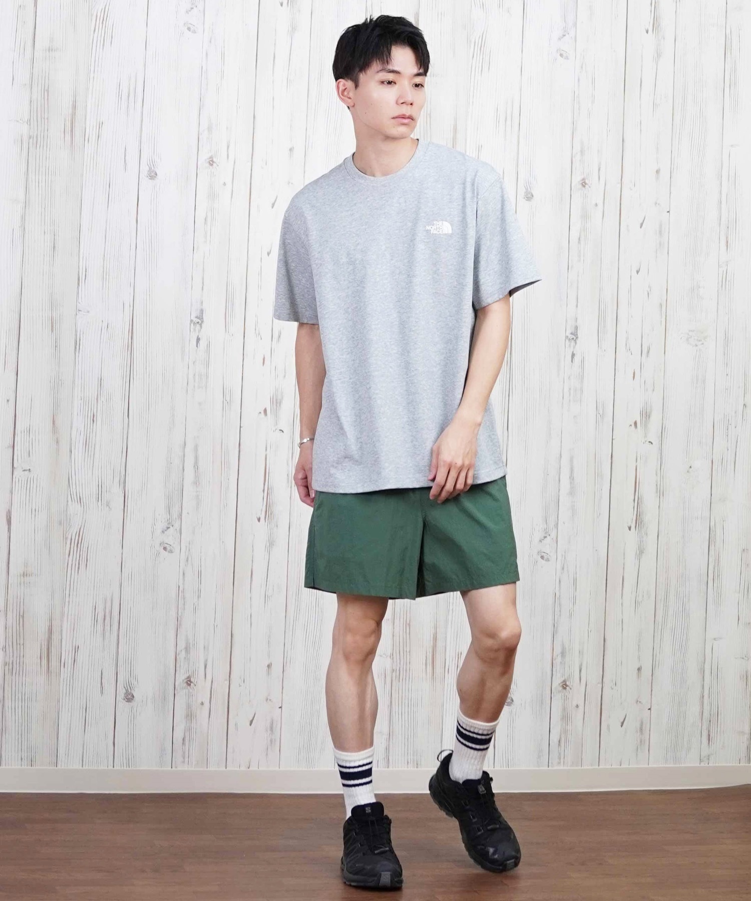 THE NORTH FACE ザ・ノース・フェイス 半袖 Tシャツ メンズ ショートスリーブバックスクエアートラバースロゴティー NT32543(W-S)