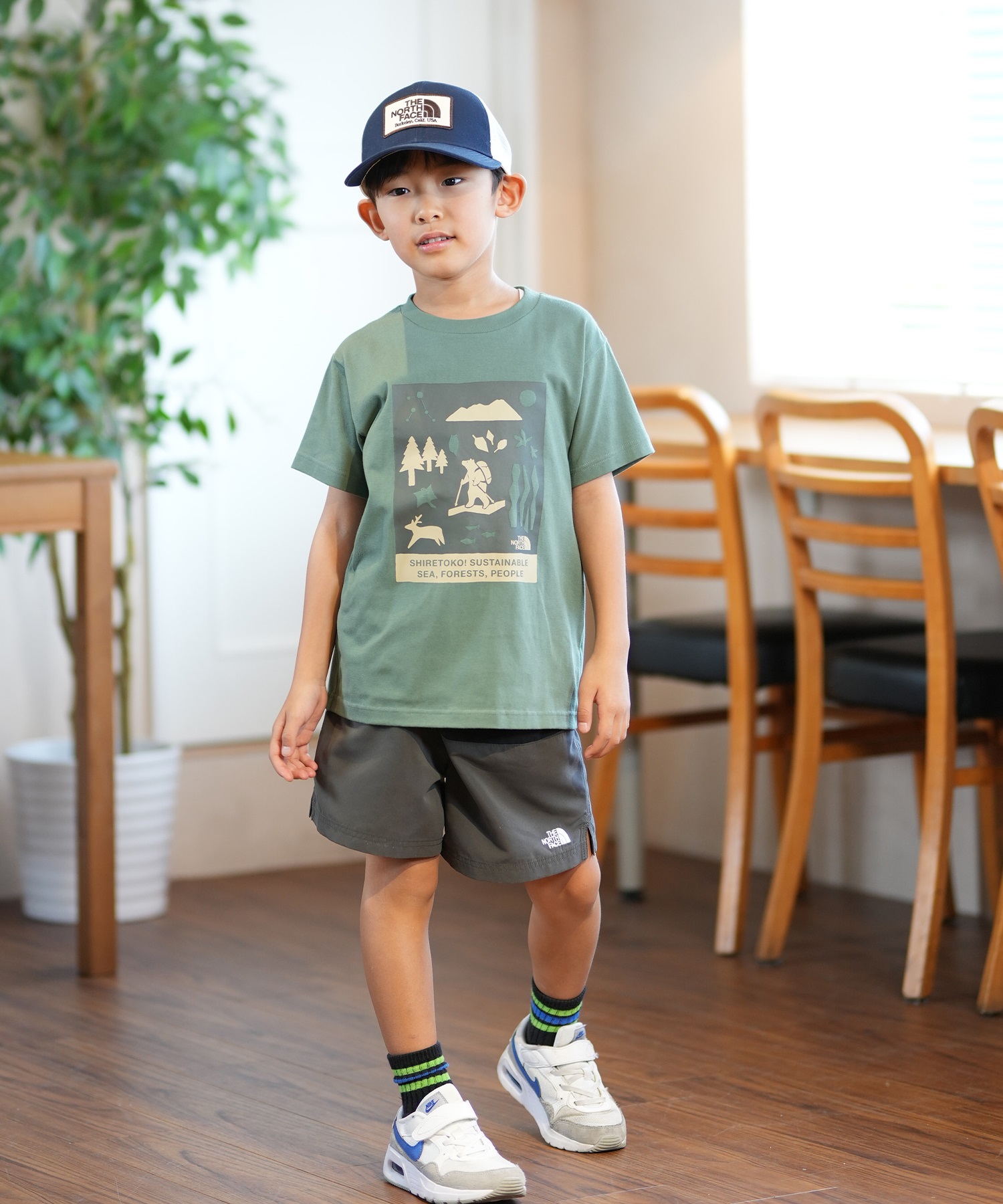 THE NORTH FACE ザ・ノース・フェイス Tシャツ キッズ 半袖 UVカット ショートスリーブシレトコトコティー NTJ32534ST(W-130cm)