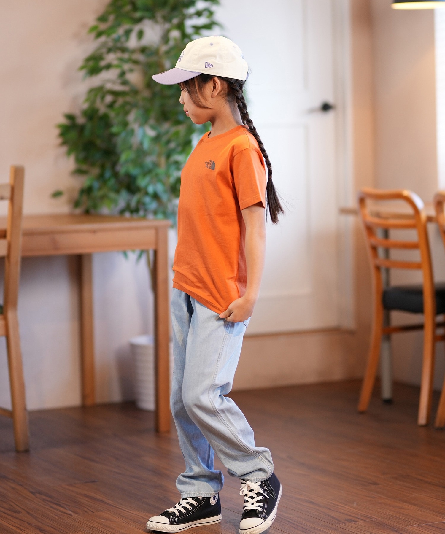 THE NORTH FACE ザ・ノース・フェイス Tシャツ キッズ 半袖 ショートスリーブバックスクエアロゴティー NTJ32538(W-130cm)