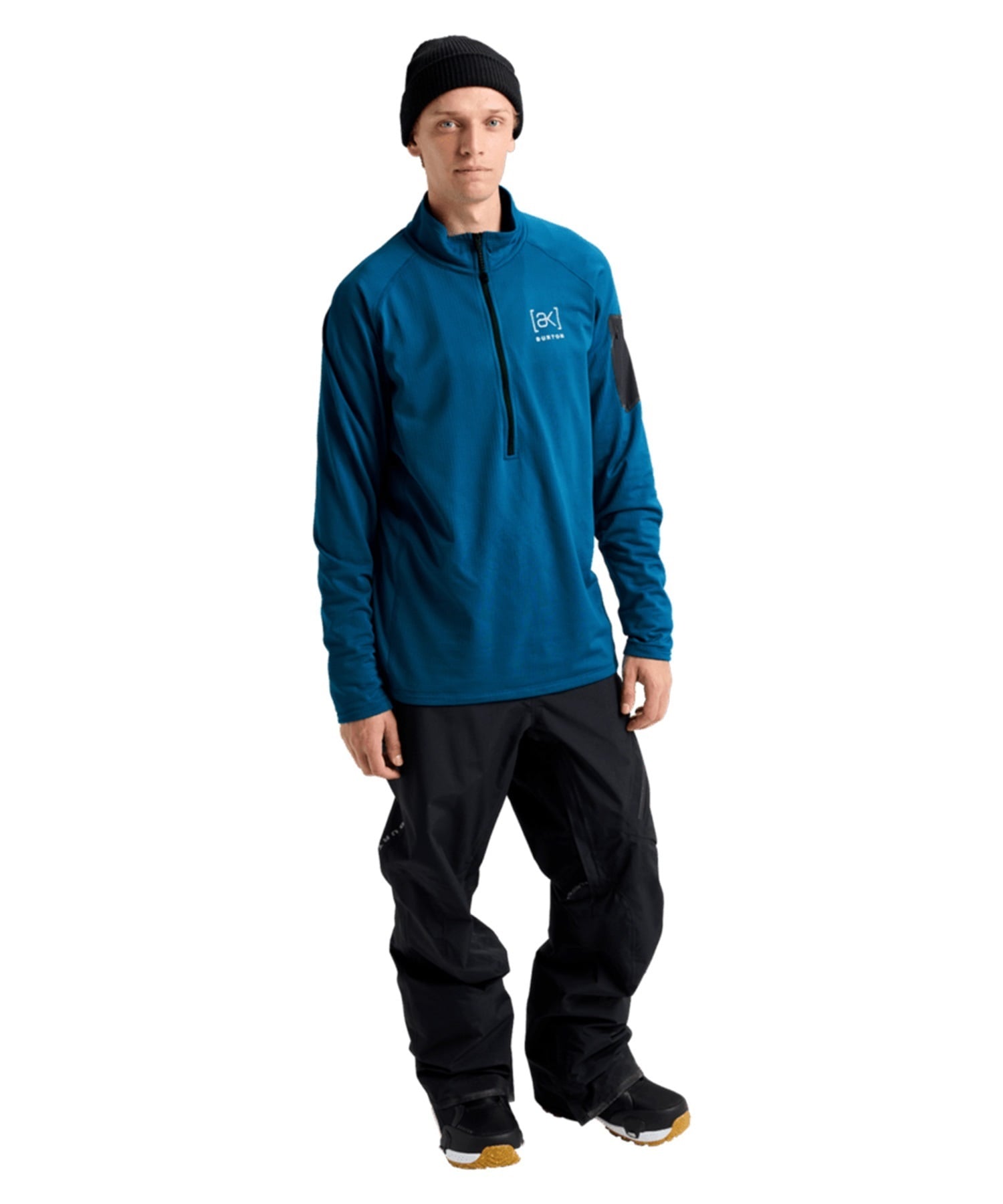 BURTON バートン エーケー Men's [ak] Helium Grid Fleece Half-Zip スノーボード ウェア インナー メンズ 25-26モデル 【2526】(TRUEBLACK-XXS)