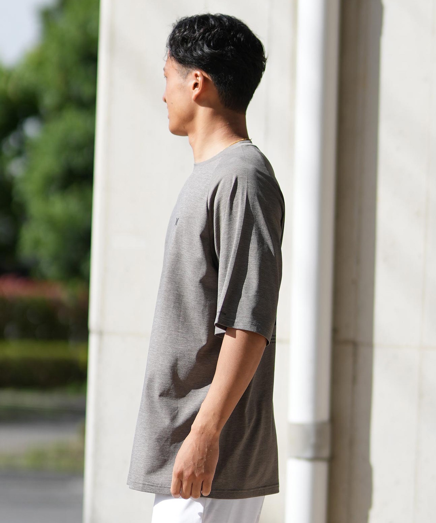 Hurley ハーレー ラッシュガード 半袖 メンズ Tシャツ バックプリント オーバーサイズ 水陸両用 UVカット MUSS251030(WHT-M)