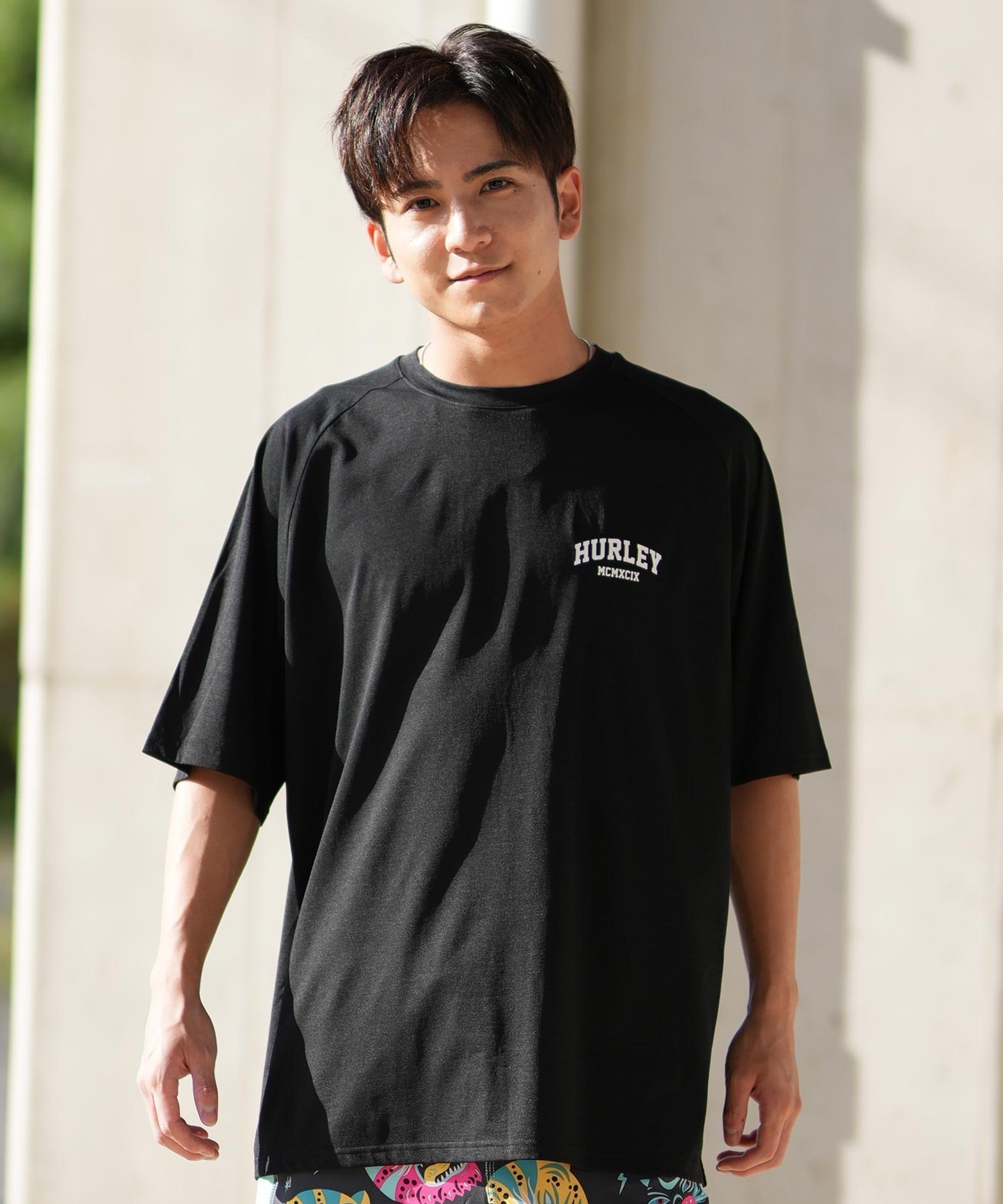 Hurley ハーレー ラッシュガード メンズ 半袖 Tシャツ バックプリント オーバーサイズ UVカット MUSS251035(WHT-M)