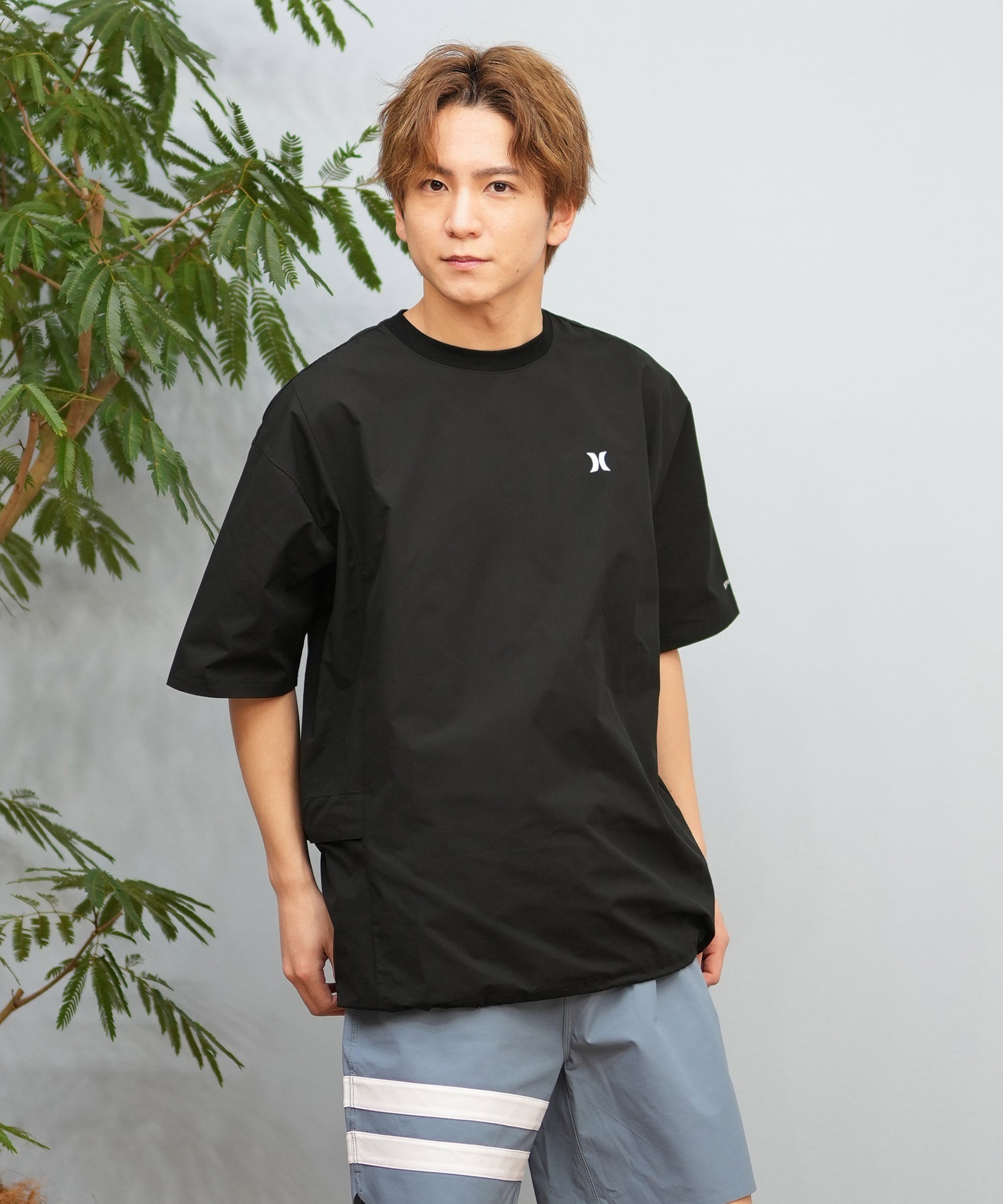 Hurley ハーレー ラッシュガード 半袖 メンズ Tシャツ バックプリント オーバーサイズ 水陸両用 UVカット MUSS251085(WHT-M)