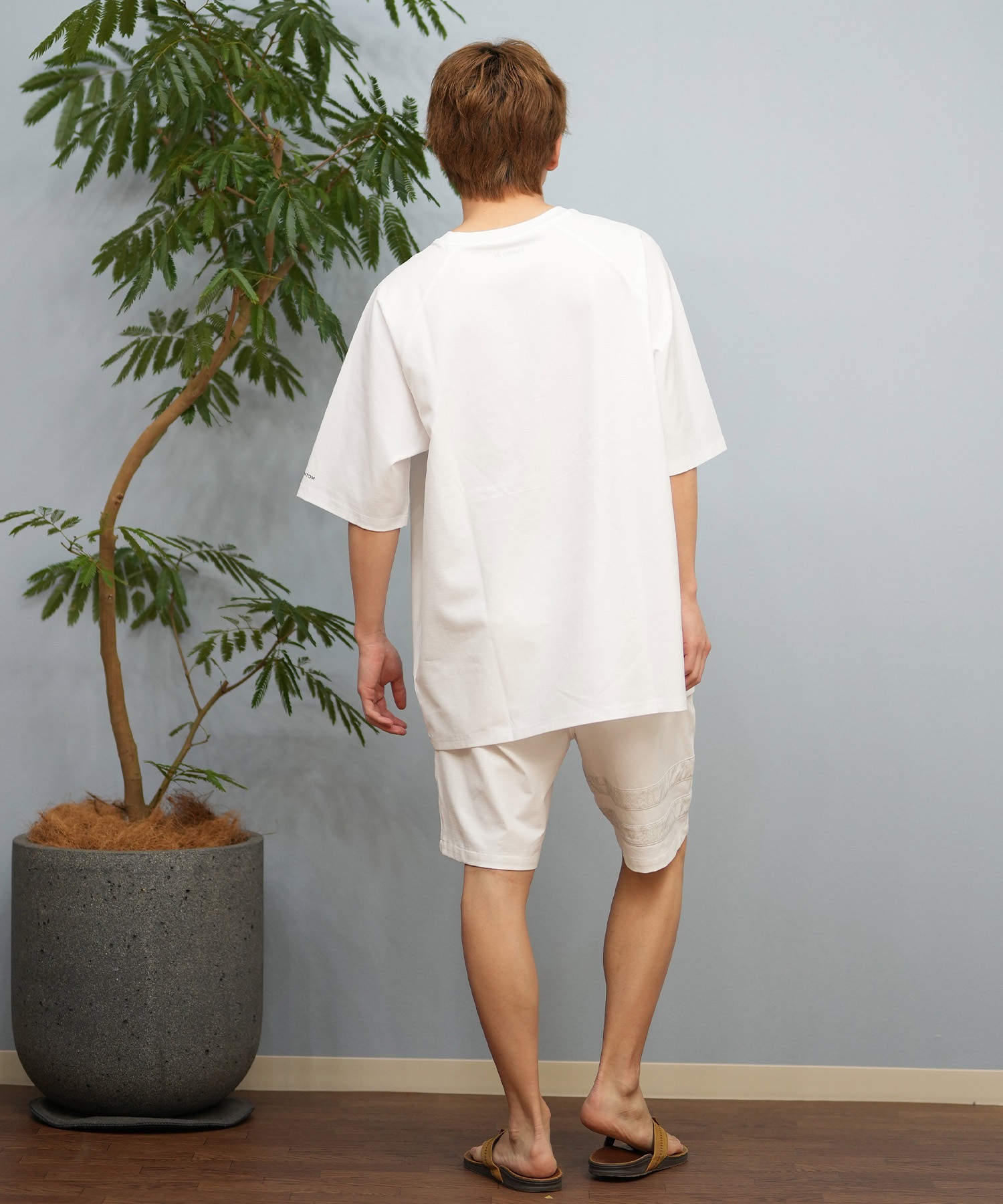 Hurley ハーレー 水着 ラッシュガード 半袖 Tシャツ メンズ ワンポイント ロゴ 水陸両用 撥水 吸水速乾 MUSS251089(WHT-M)