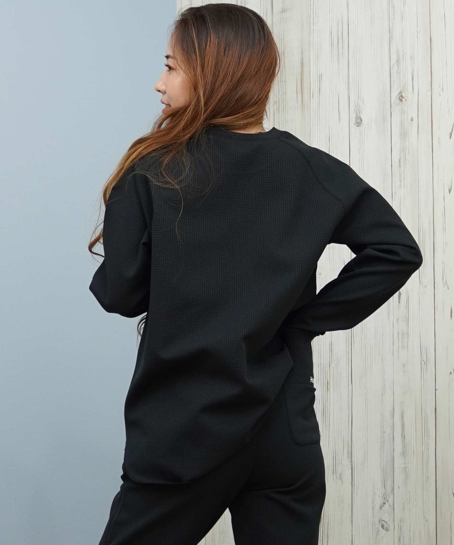 Hurley ハーレー 長袖 Tシャツ ロンT レディース サーマル ワッフル素材 ロゴ ワンポイント セットアップ対応 THERMAL LS TEE WCLS252046(OWHT-M)