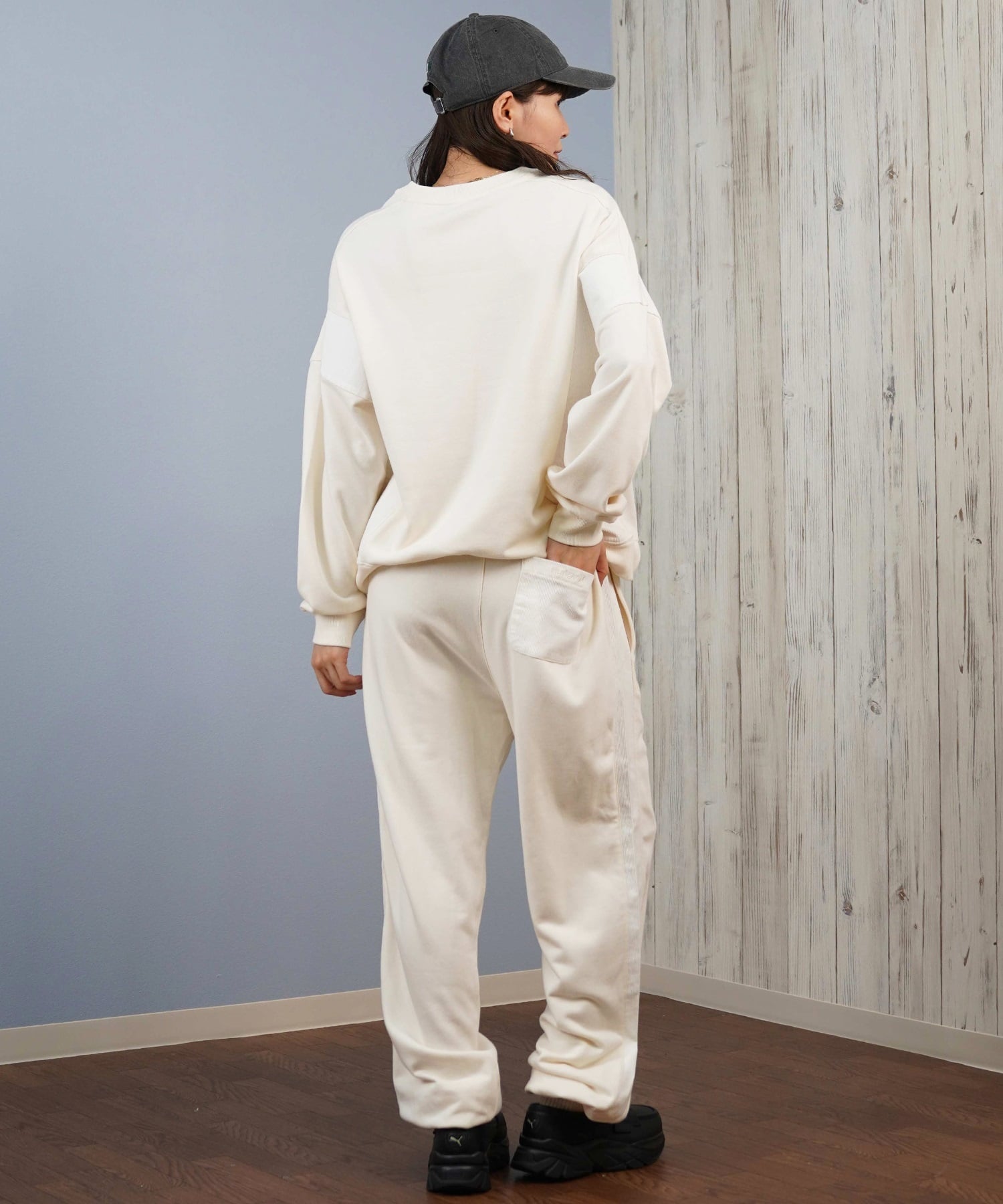 Hurley ハーレー ロングパンツ レディース スウェット ライン ウエストゴム 異素材ミックス セットアップ対応 TERRY CDR SWITCHING PANTS WCFB252024(OWHT-M)