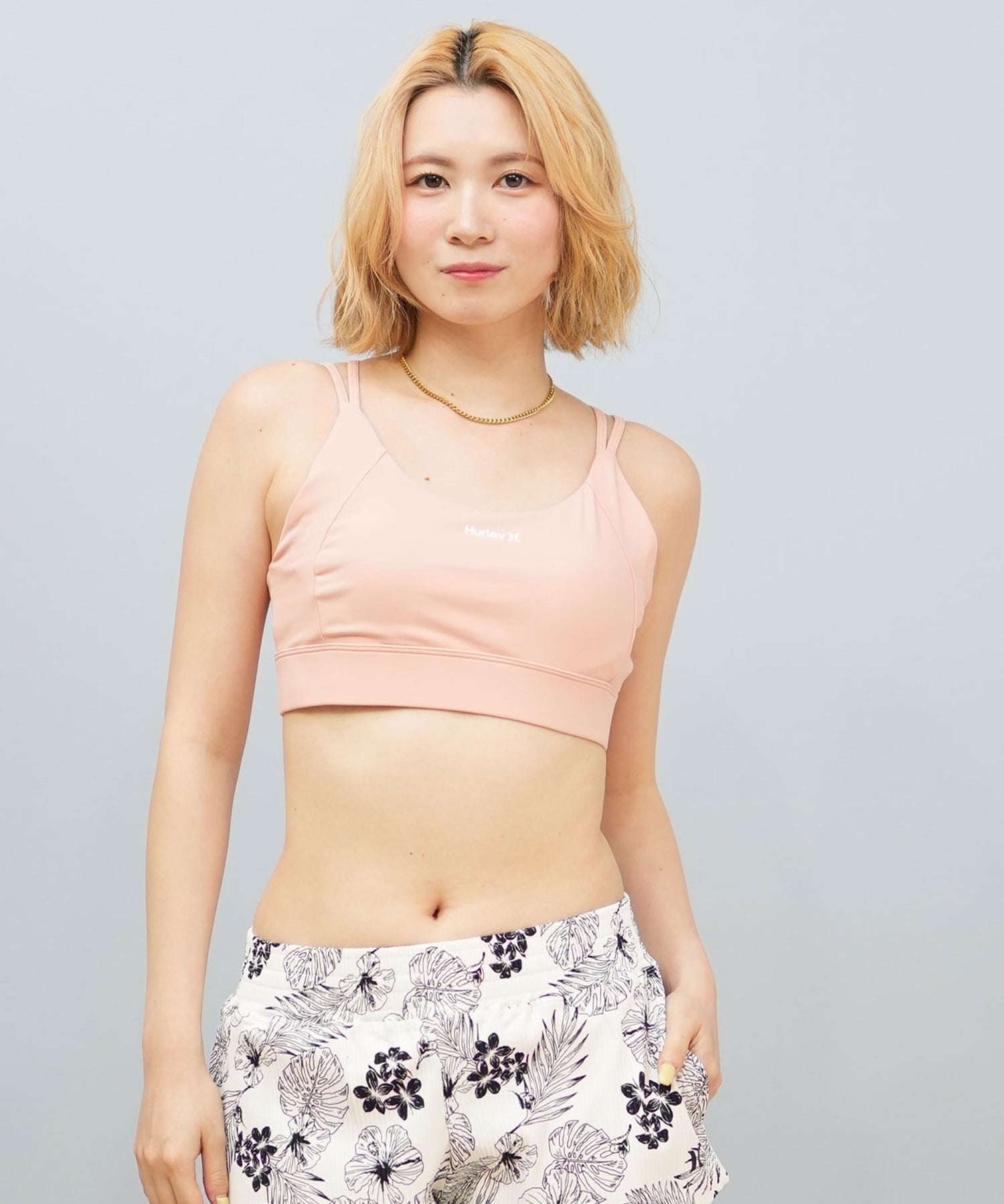 Hurley ハーレー 水着 レディース フィットネス トレーニングウェア スポーツブラ 水陸両用 UVカット WASB251052(BLK-S)