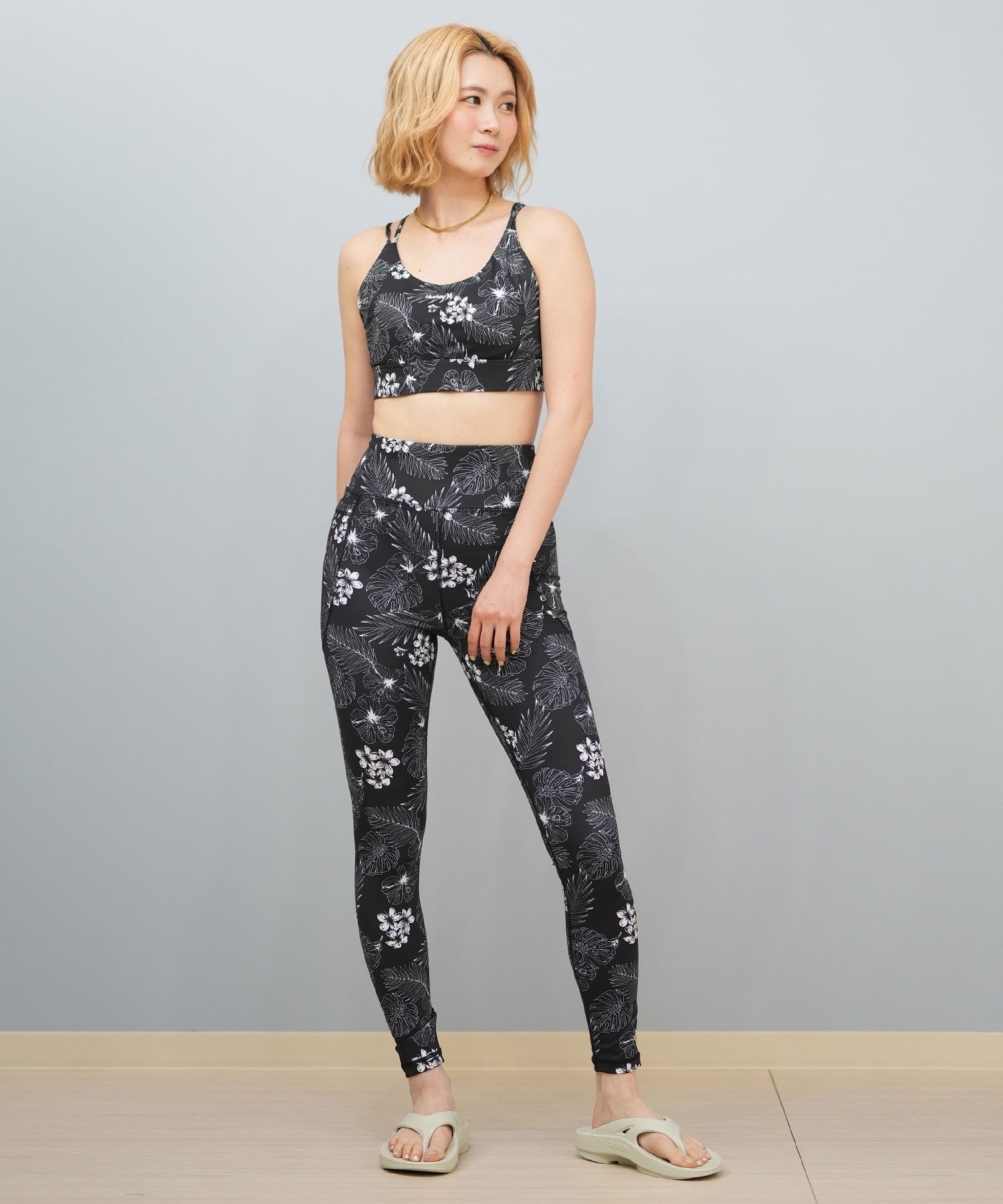 Hurley ハーレー 水着 レディース フィットネス トレーニングウェア スポーツブラ 水陸両用 UVカット WASB251052(BLK-S)