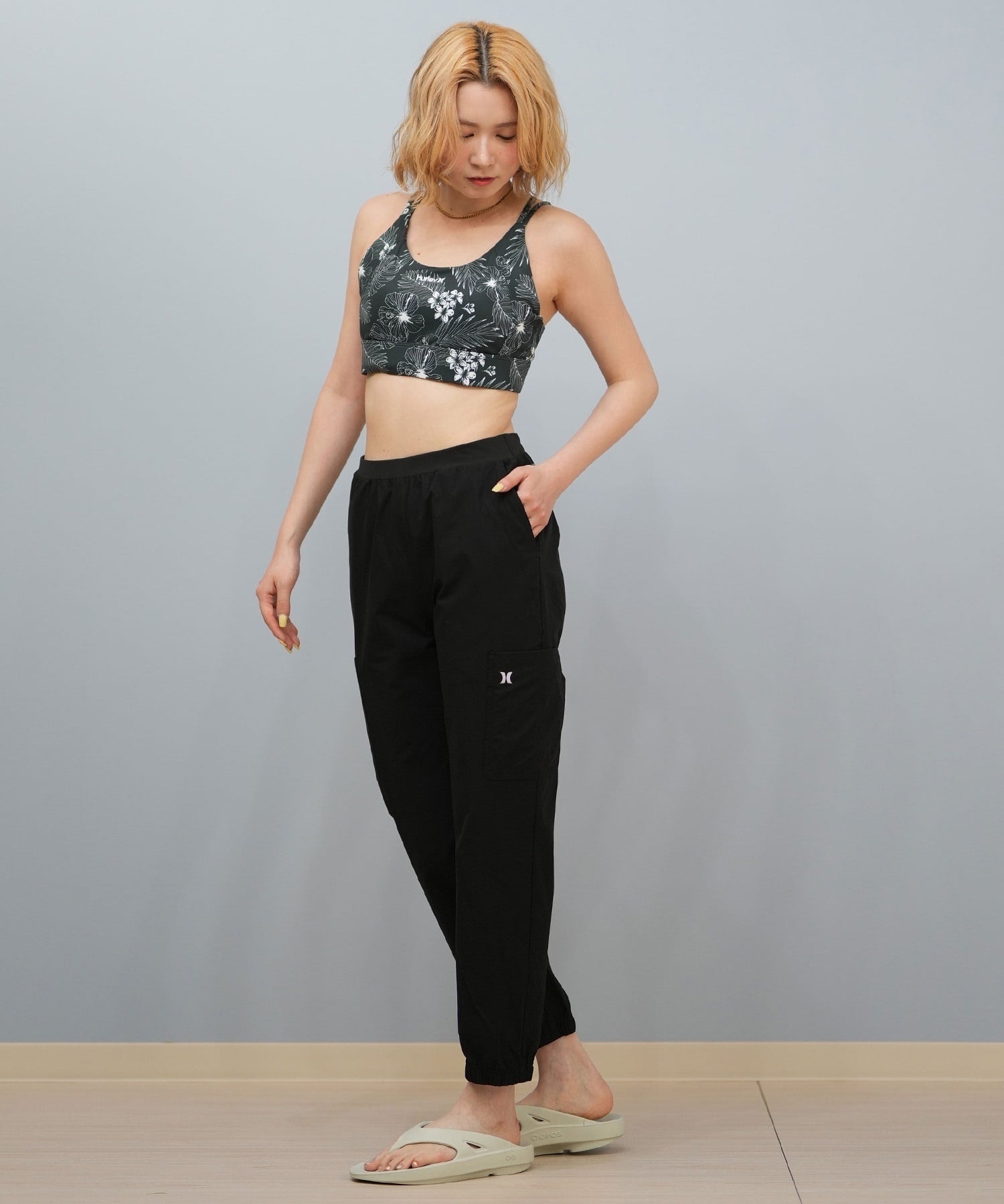 Hurley ハーレー 水着 レディース フィットネス トレーニングウェア スポーツブラ 水陸両用 UVカット WASB251052(BLK-S)